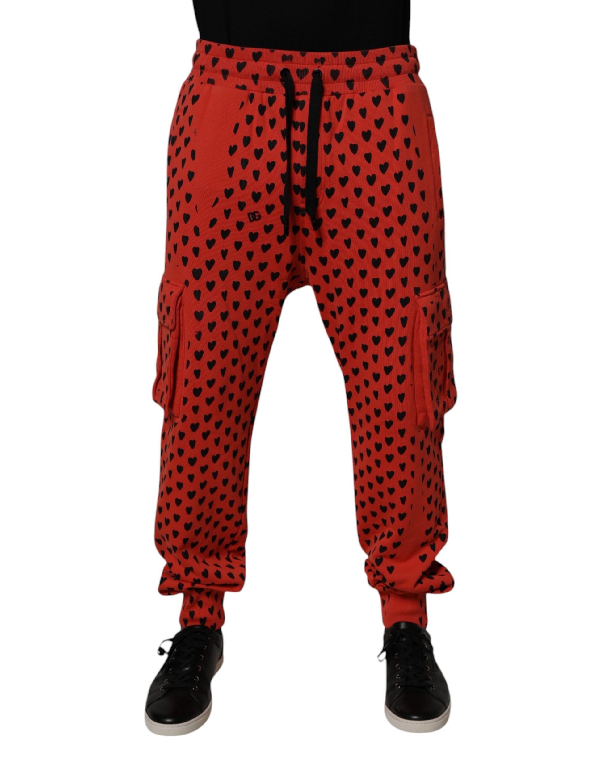 Pantalon de survêtement cargo Dolce & Gabbana Red Hearts pour homme