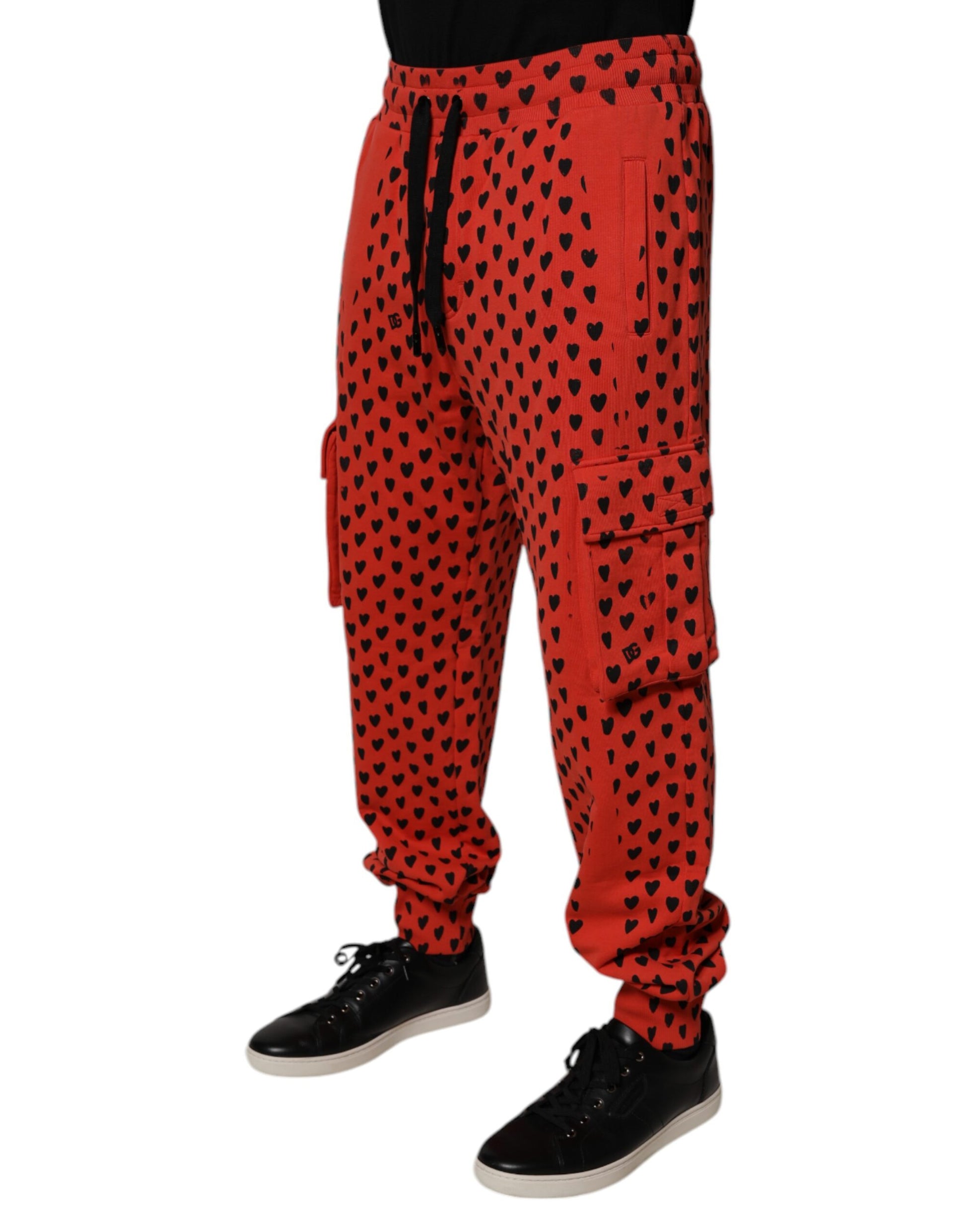 Pantalon de survêtement cargo Dolce & Gabbana Red Hearts pour homme