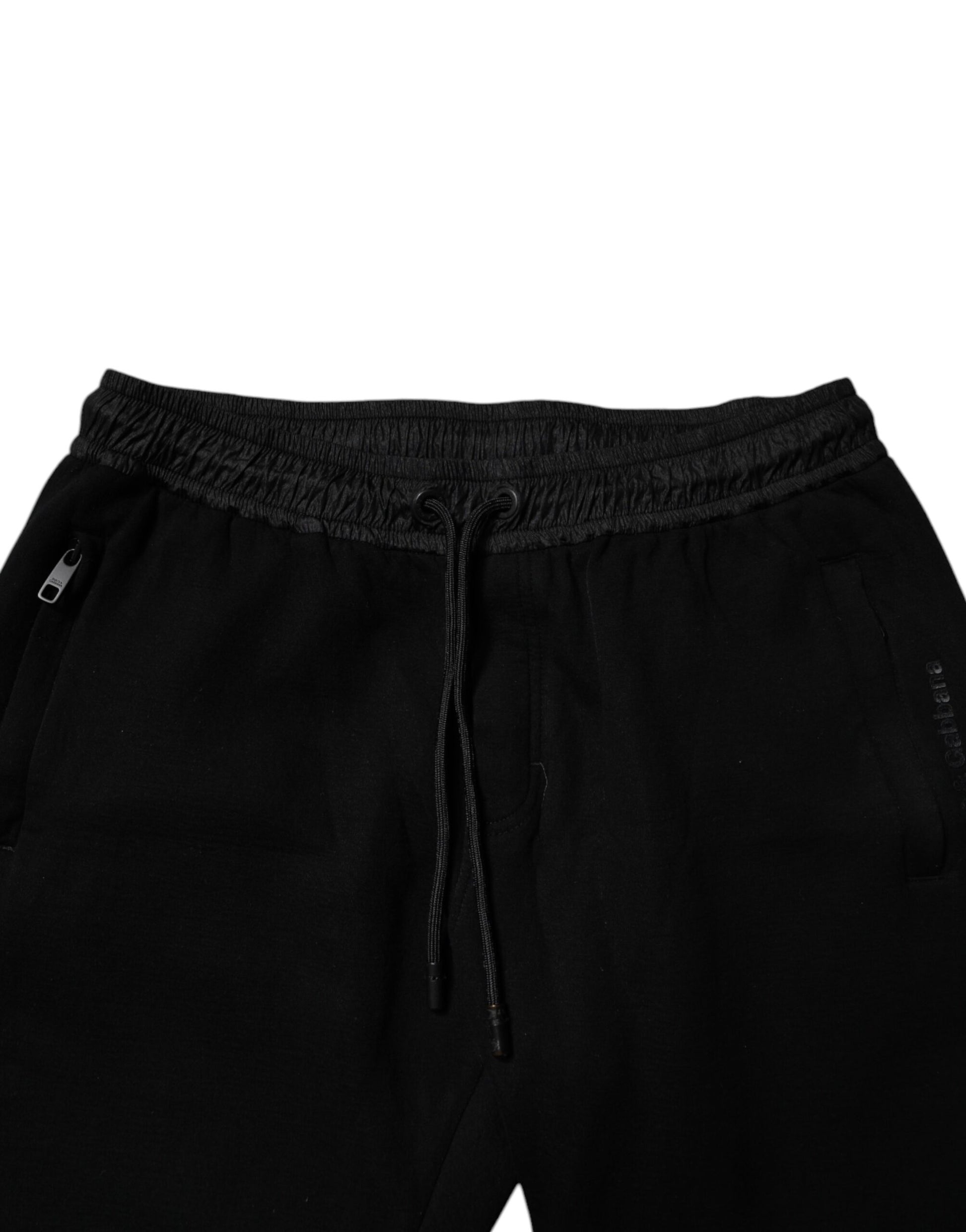 Dolce & Gabbana Black Cotton Blend Men Jogger Sweatpants Pants