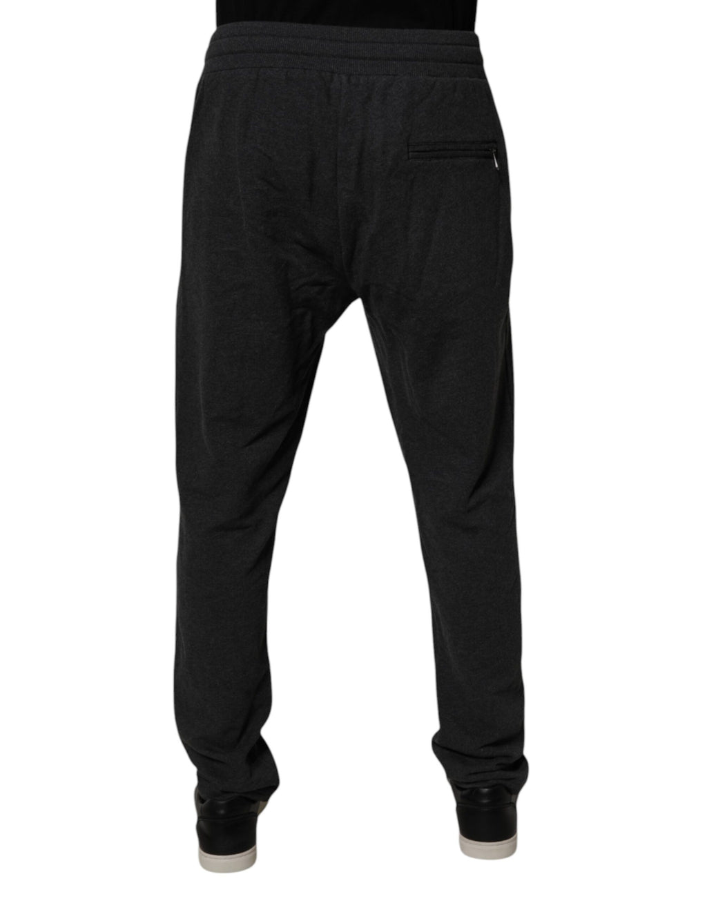 Pantalon de survêtement jogger en coton gris foncé à logo Dolce & Gabbana