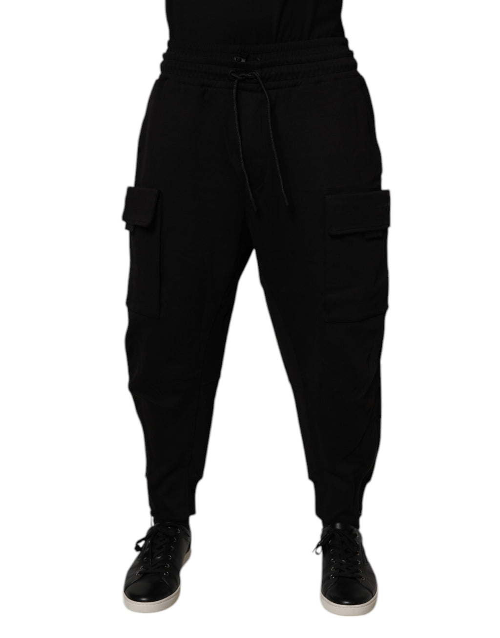Pantalon de jogging cargo en coton noir pour homme Dolce & Gabbana