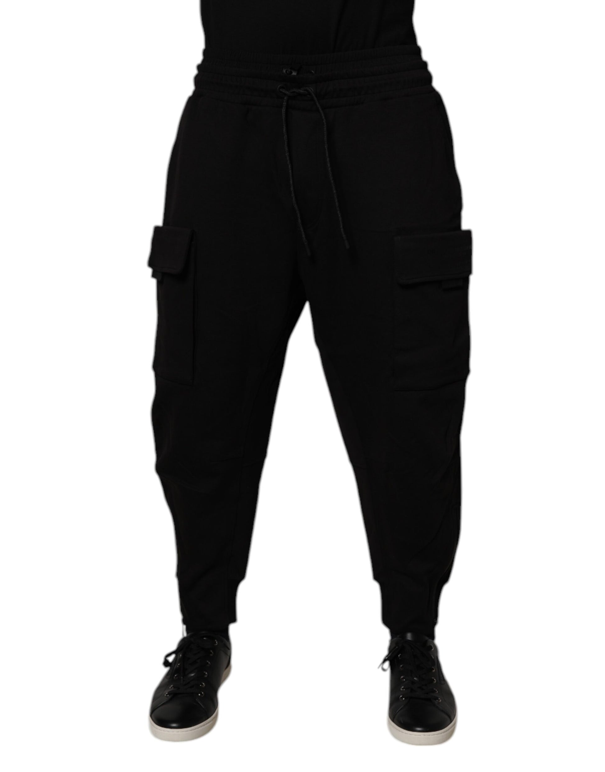 Pantalon de jogging cargo en coton noir pour homme Dolce & Gabbana