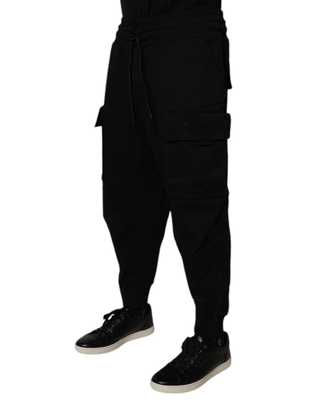 Pantalon de jogging cargo en coton noir pour homme Dolce & Gabbana