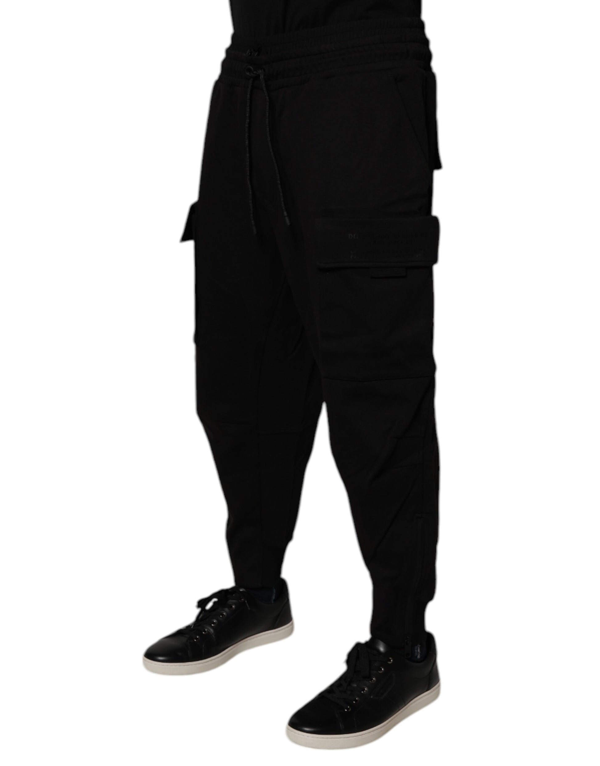 Pantalon de jogging cargo en coton noir pour homme Dolce & Gabbana