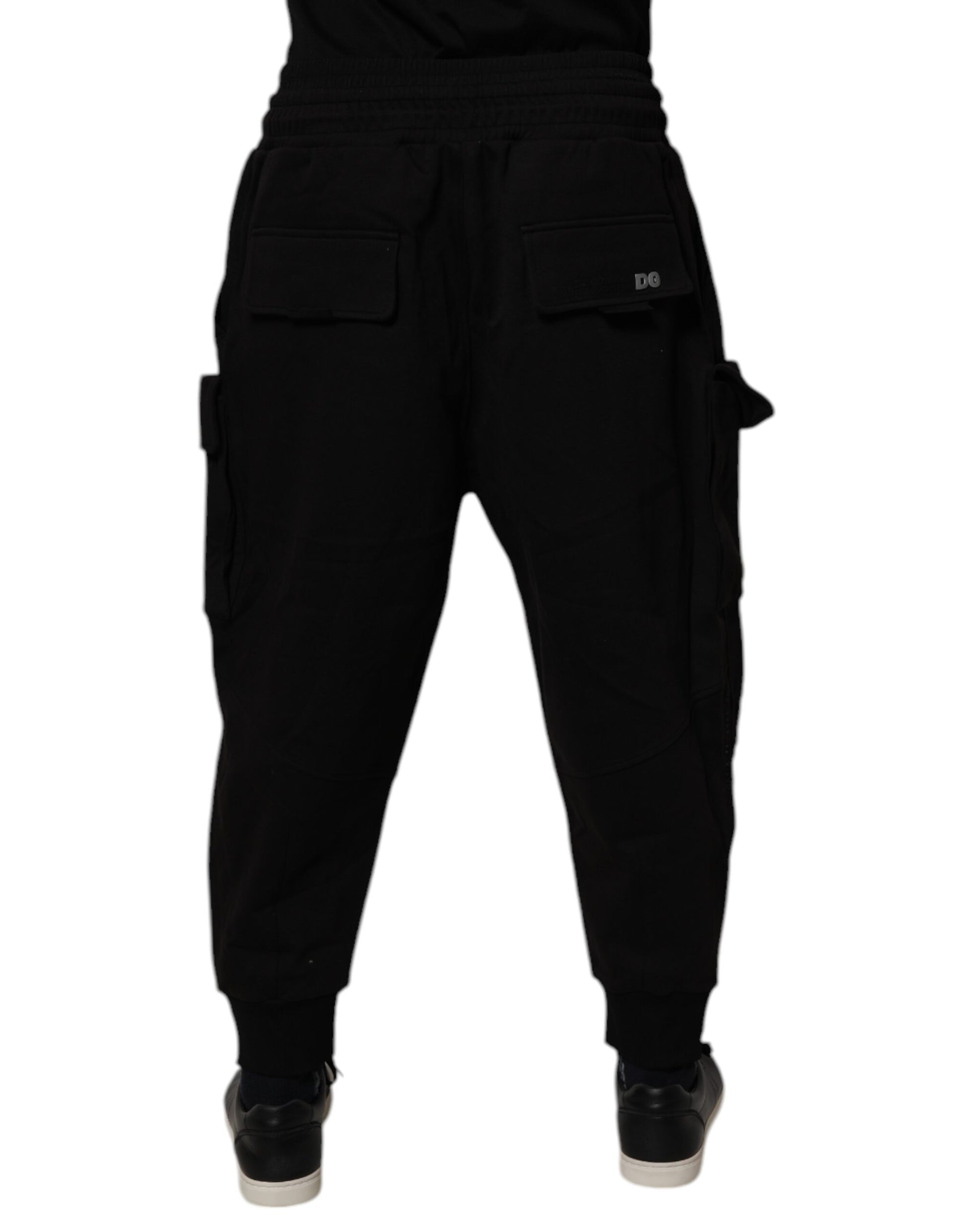 Pantalon de jogging cargo en coton noir pour homme Dolce & Gabbana