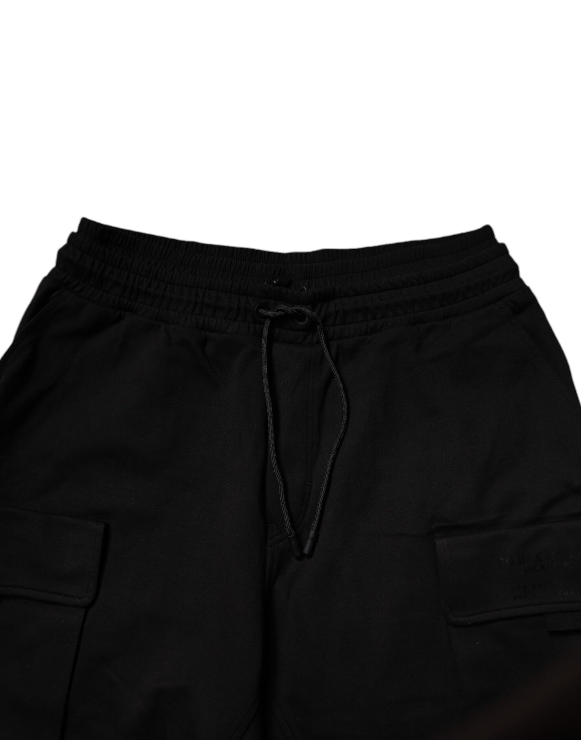 Pantalon de jogging cargo en coton noir pour homme Dolce & Gabbana