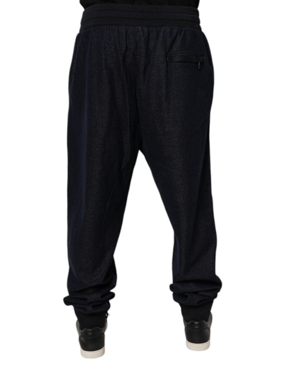 Pantalon de survêtement jogger en jacquard de coton noir Dolce & Gabbana