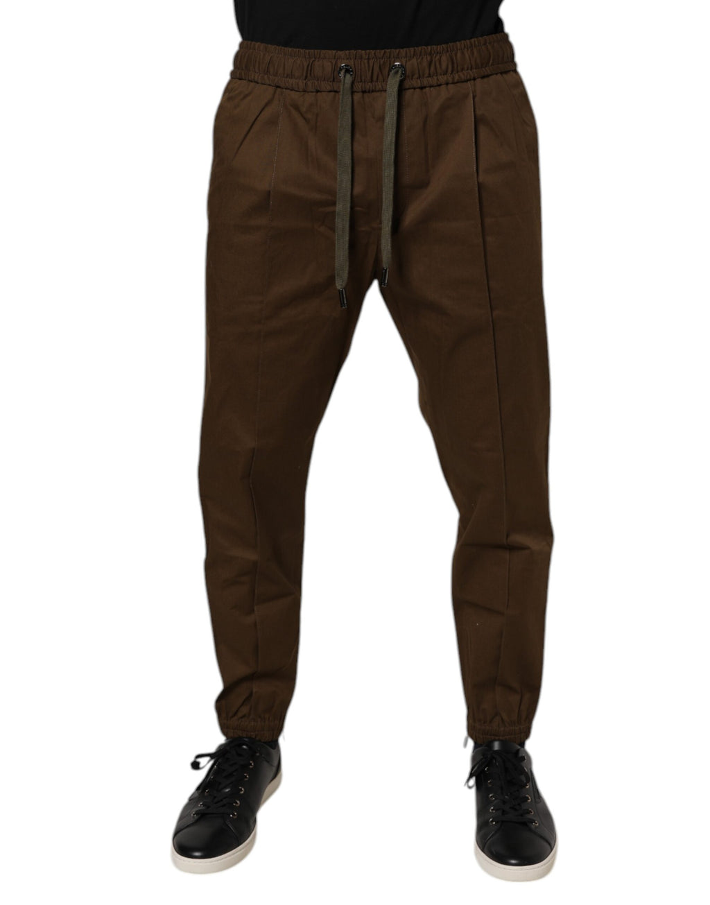 Pantalon de jogging en molleton de coton stretch marron Dolce & Gabbana
