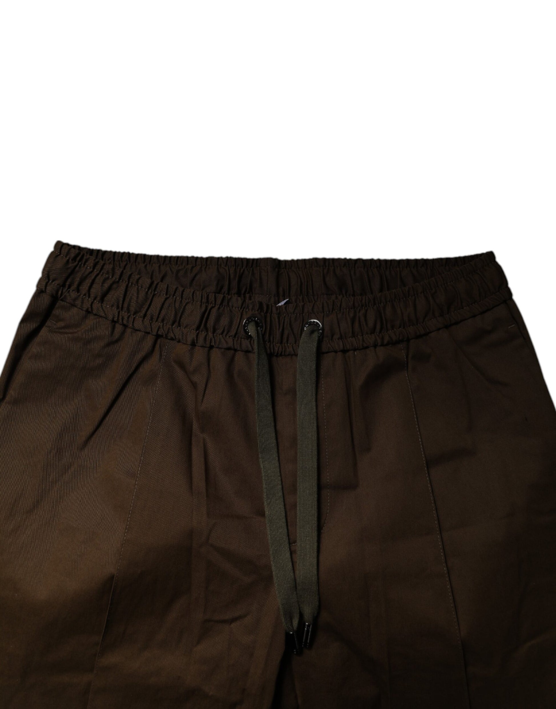 Pantalon de jogging en molleton de coton stretch marron Dolce & Gabbana