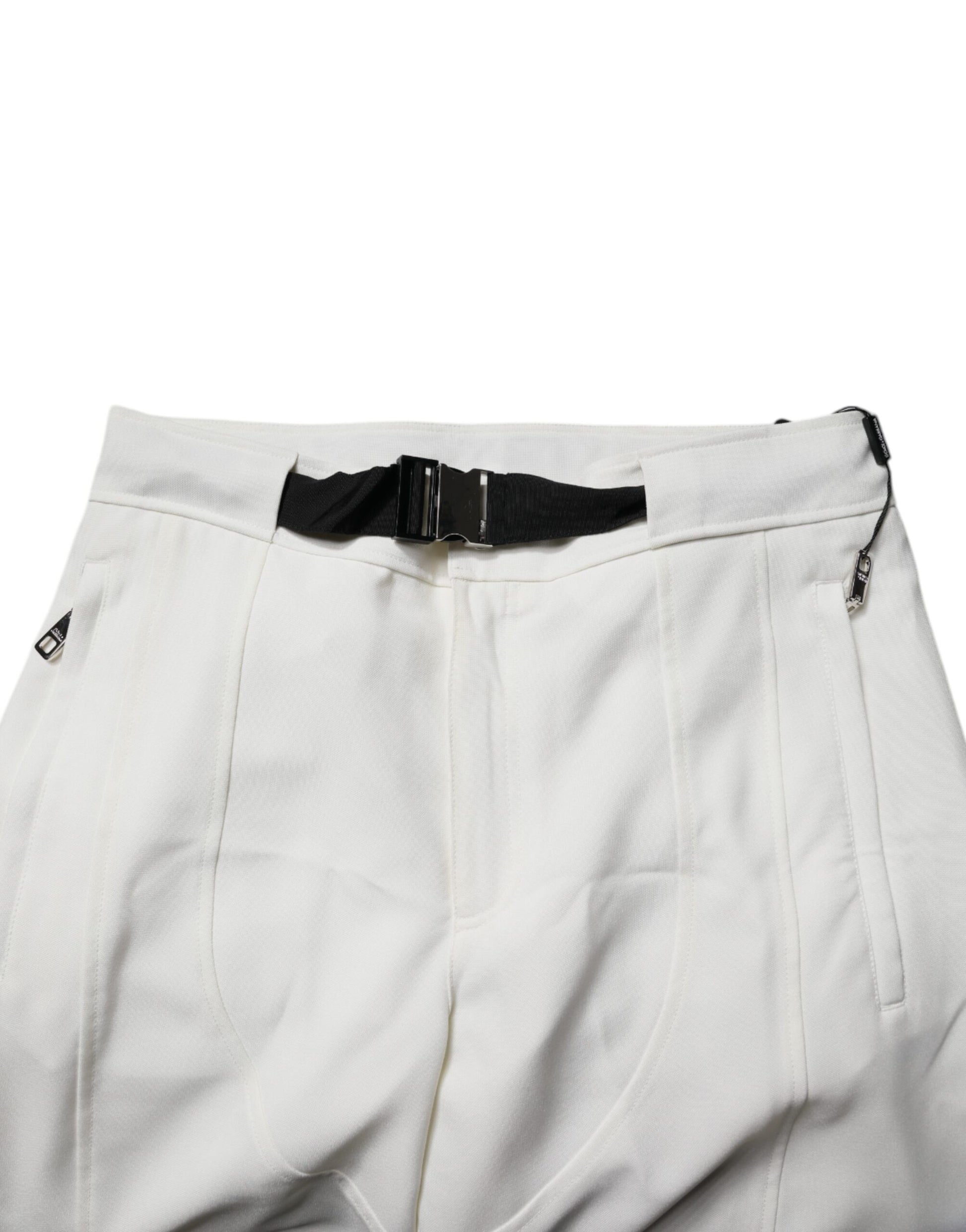 Pantalon large Dolce & Gabbana blanc taille mi-haute