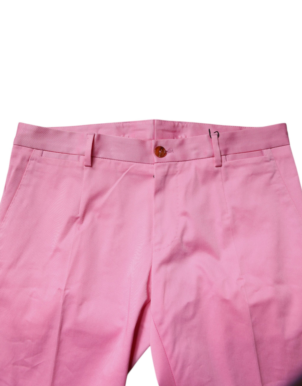 Pantalon de costume habillé slim fit en coton rose Dolce & Gabbana pour homme