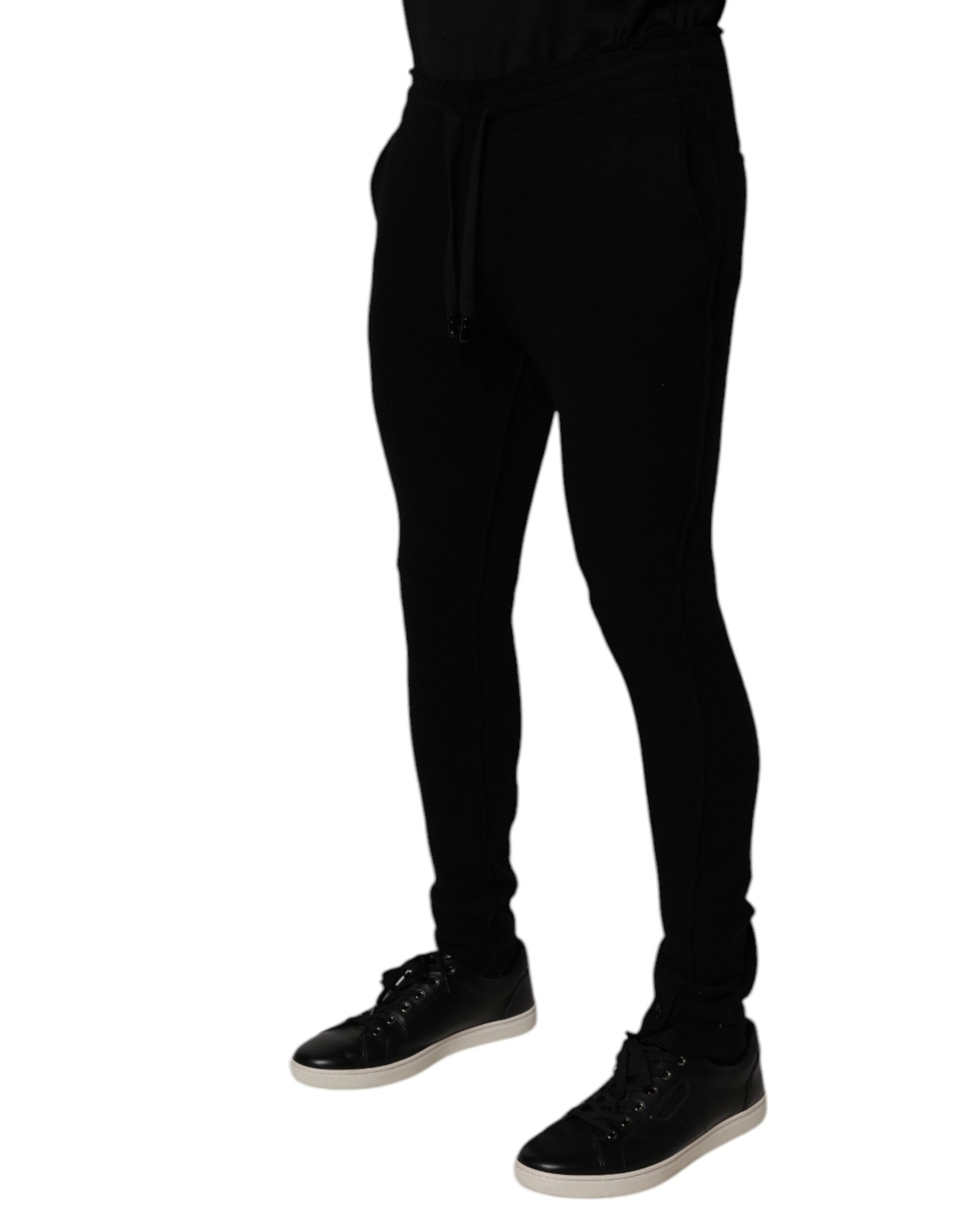Dolce & Gabbana Pantalon de jogging en cachemire noir pour homme