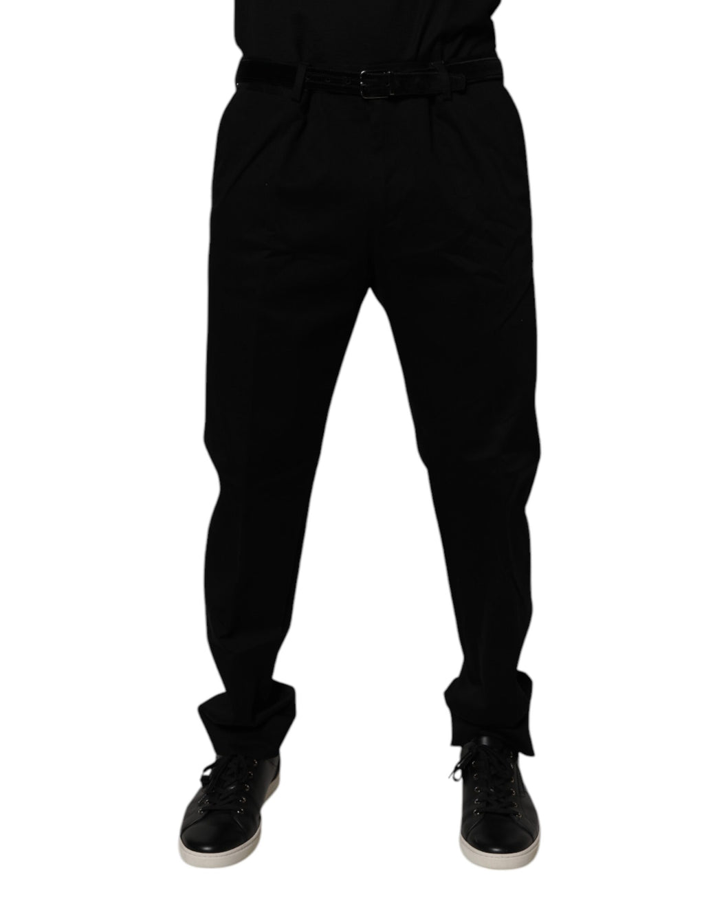 Pantalon de cérémonie slim noir en coton pour homme Dolce & Gabbana