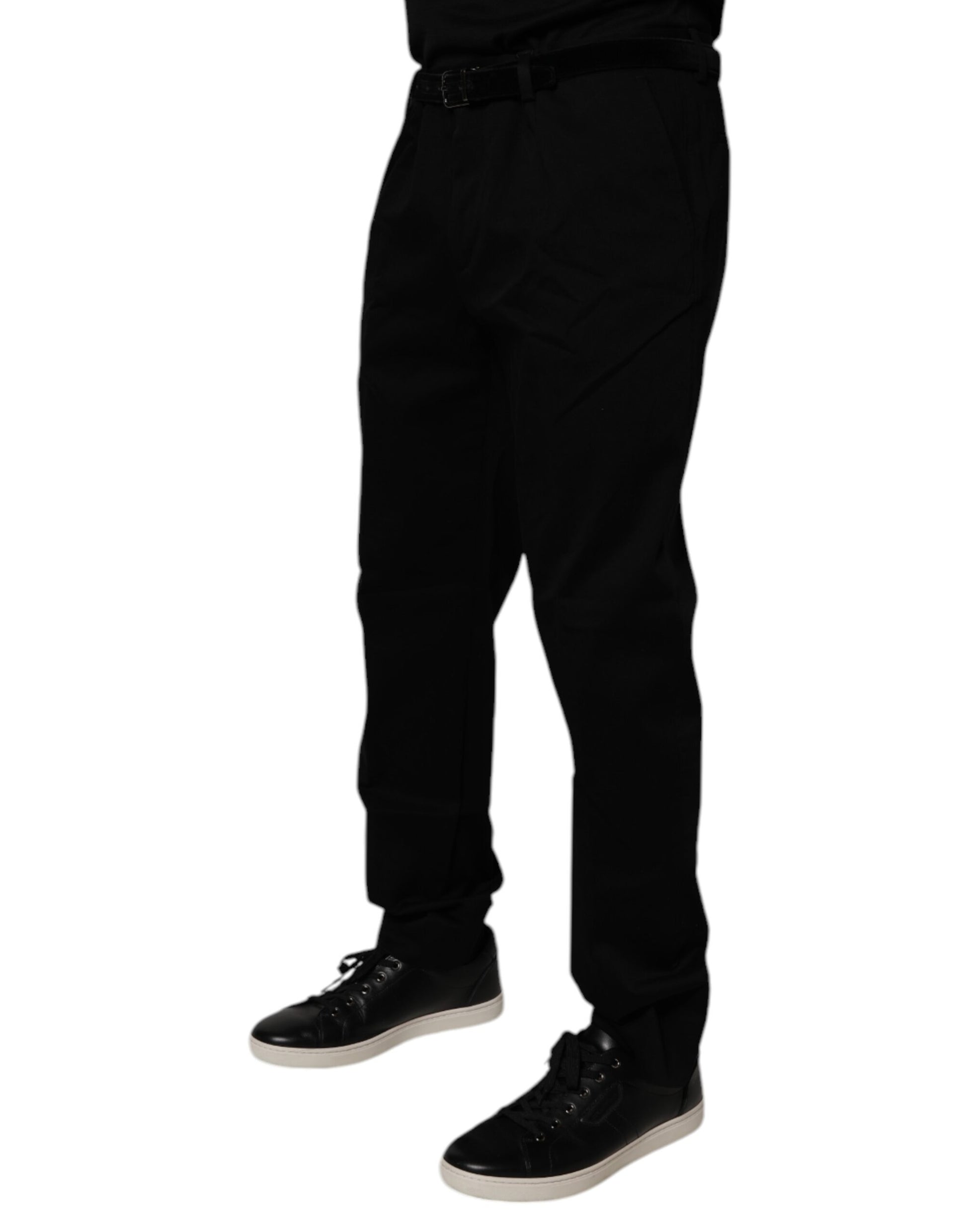 Pantalon de cérémonie slim noir en coton pour homme Dolce & Gabbana