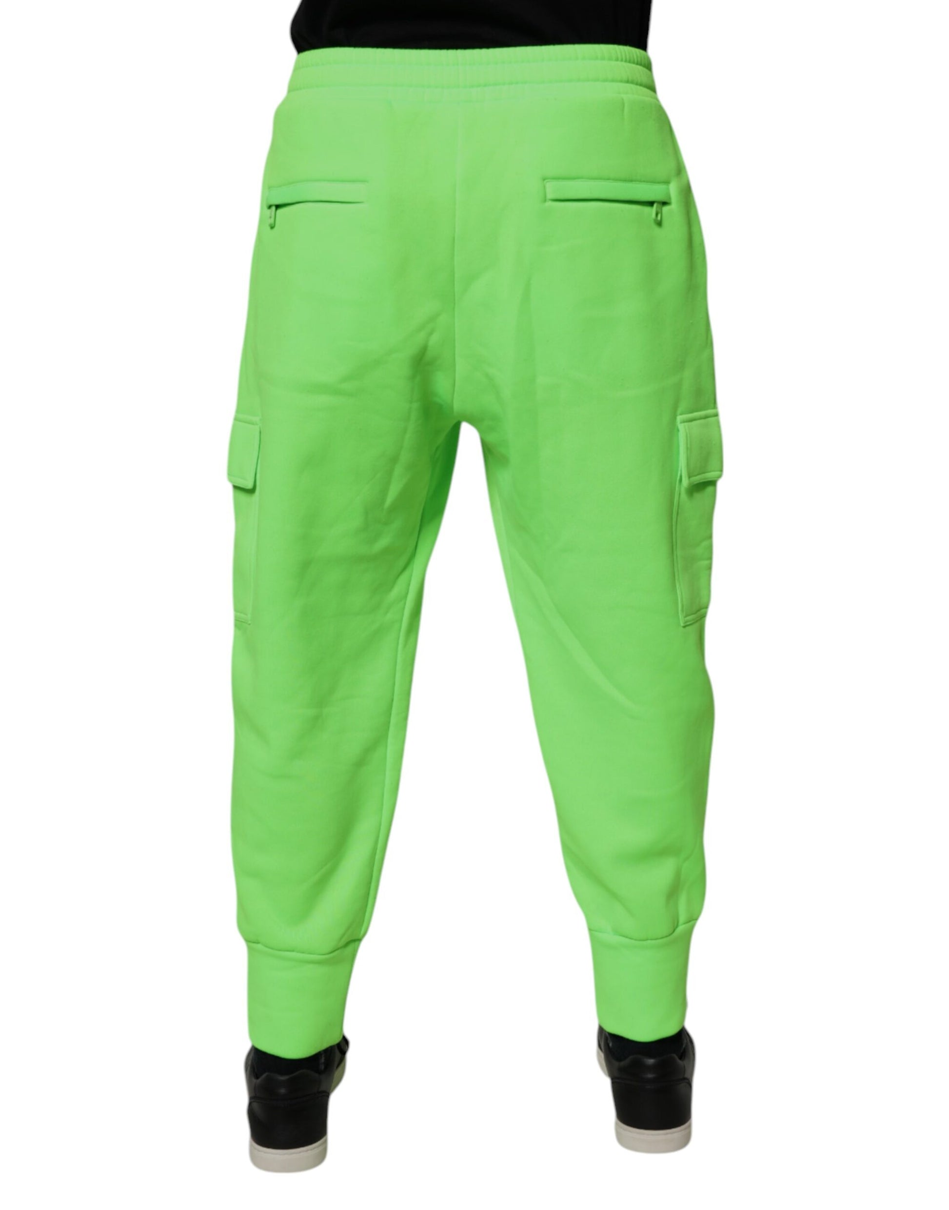 Pantalon de jogging cargo Dolce & Gabbana vert fluo pour homme