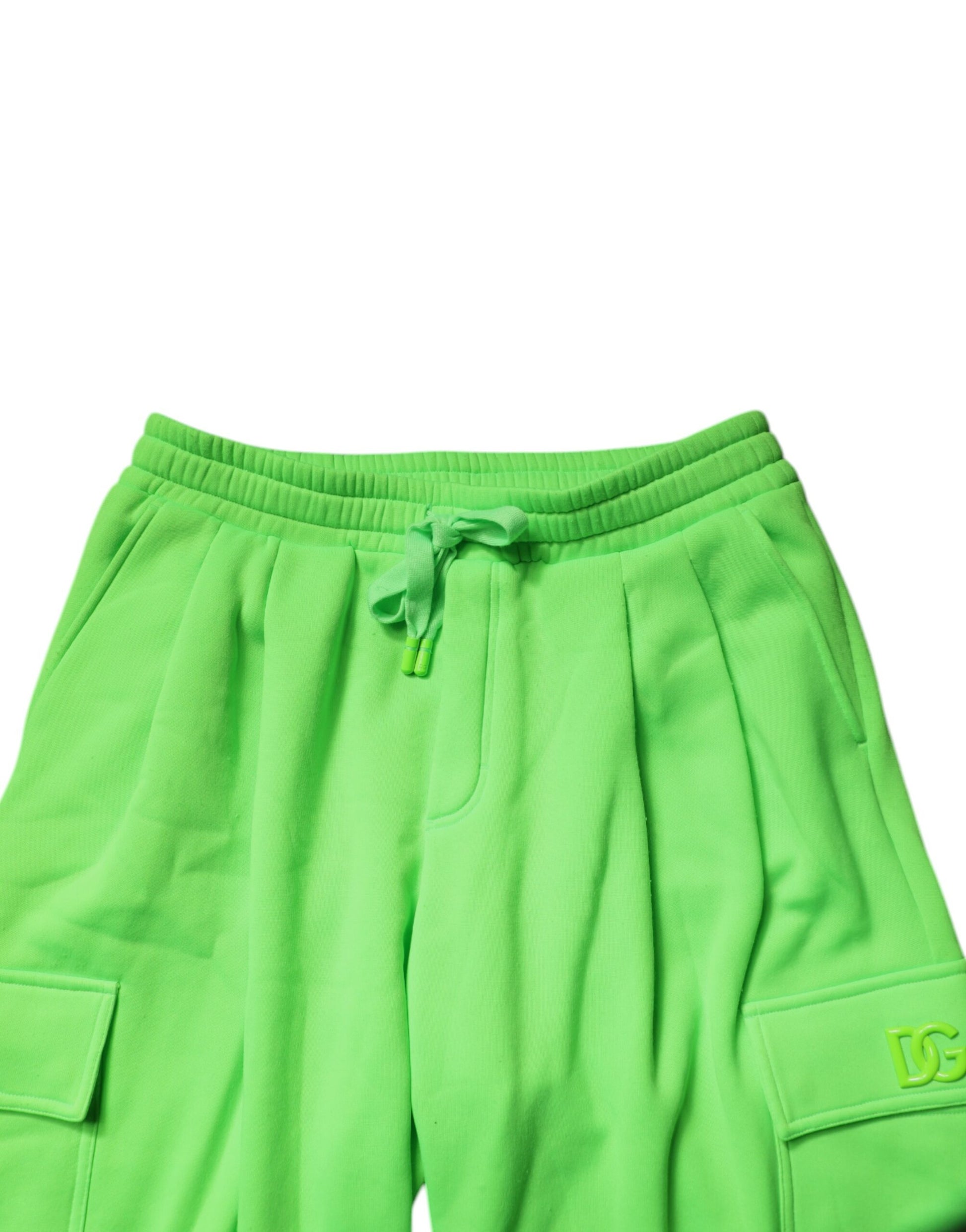 Pantalon de jogging cargo Dolce & Gabbana vert fluo pour homme