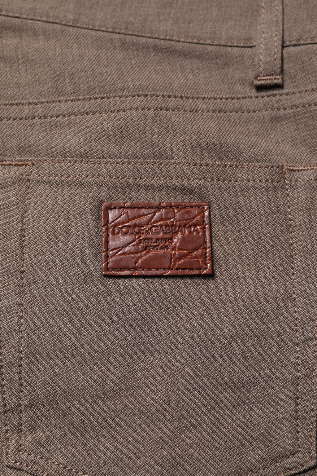 Pantalon chino Dolce & Gabbana marron en coton stretch