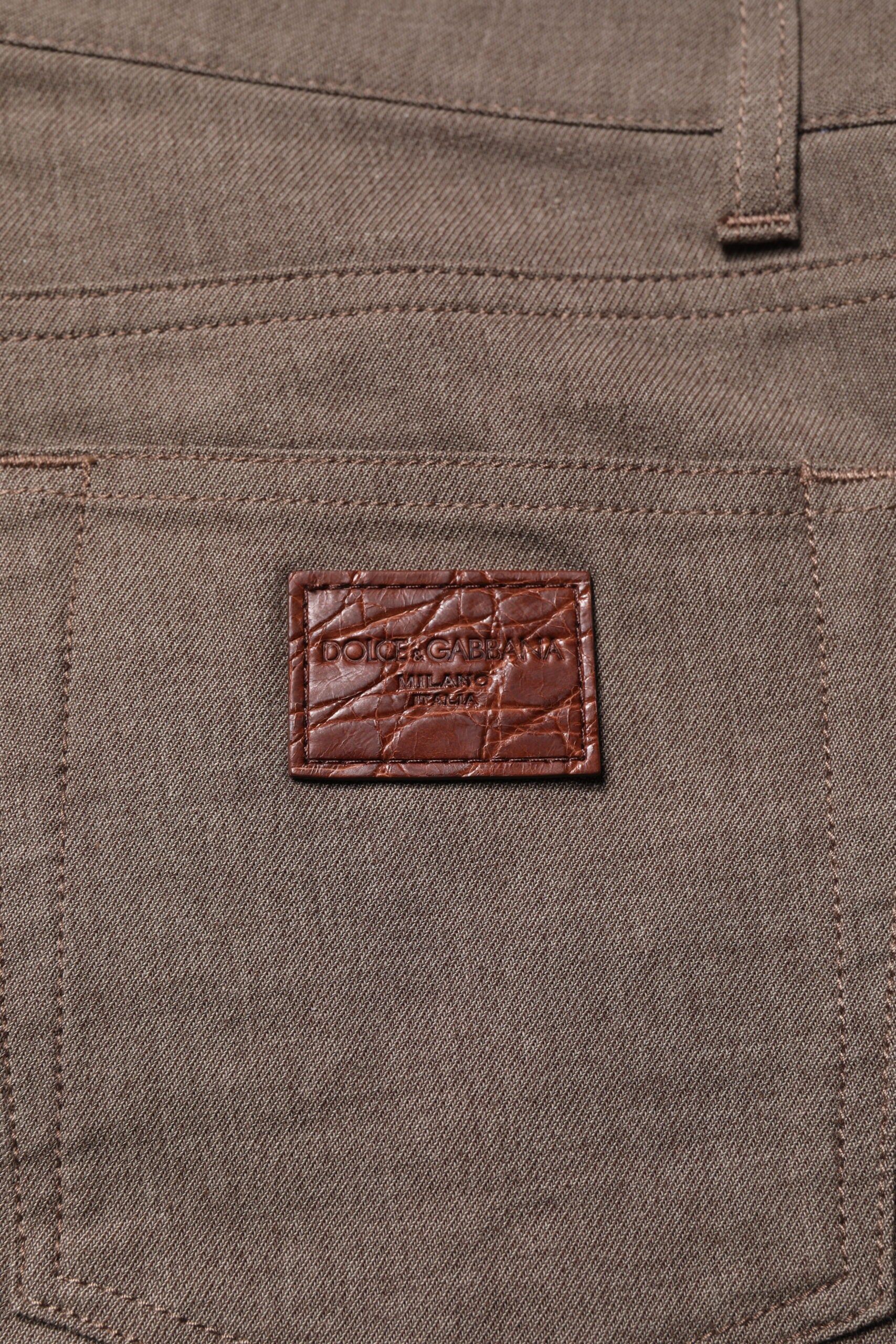 Pantalon chino Dolce & Gabbana marron en coton stretch