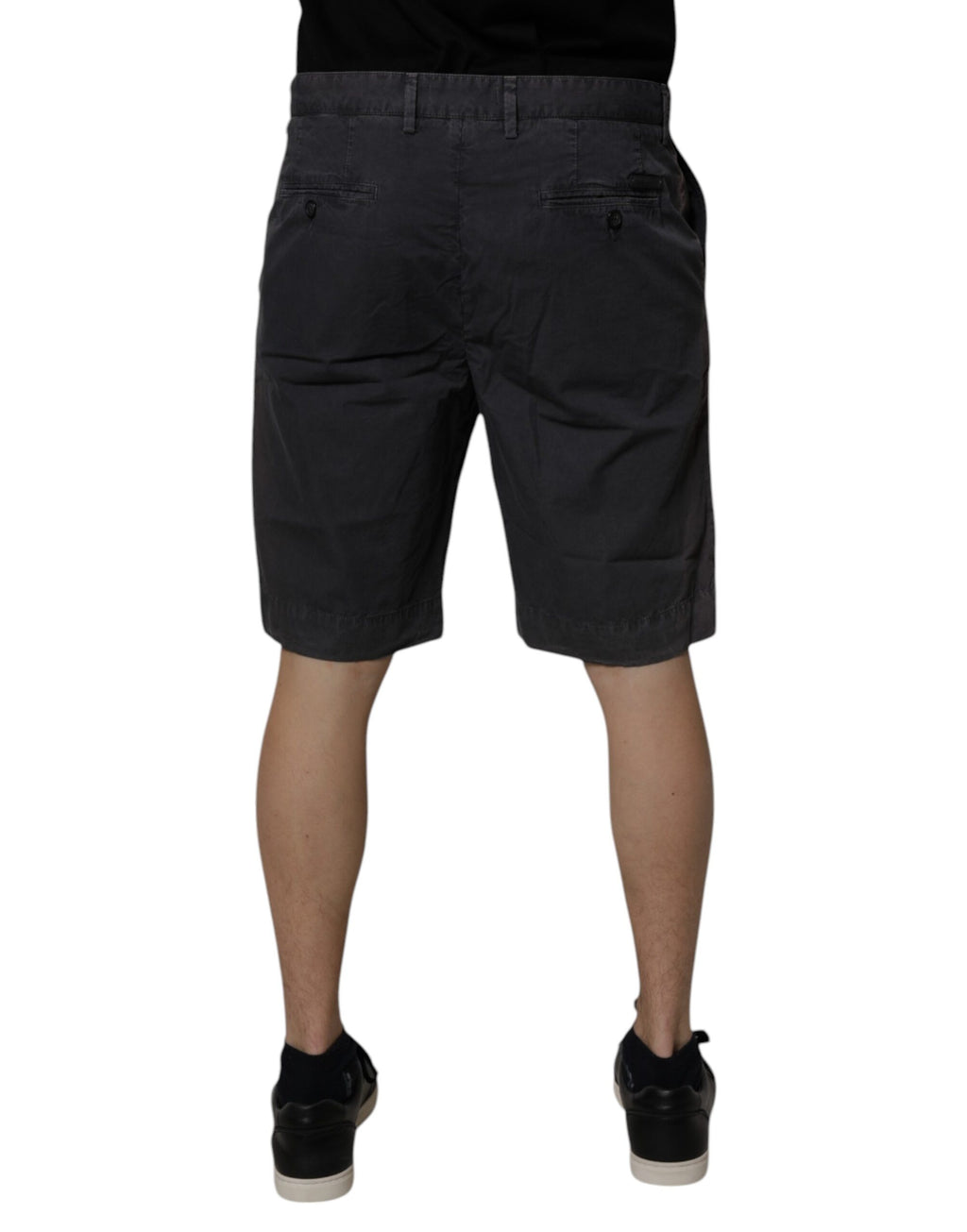 Shorts bermuda Dolce & Gabbana gris foncé en coton taille mi-haute pour homme