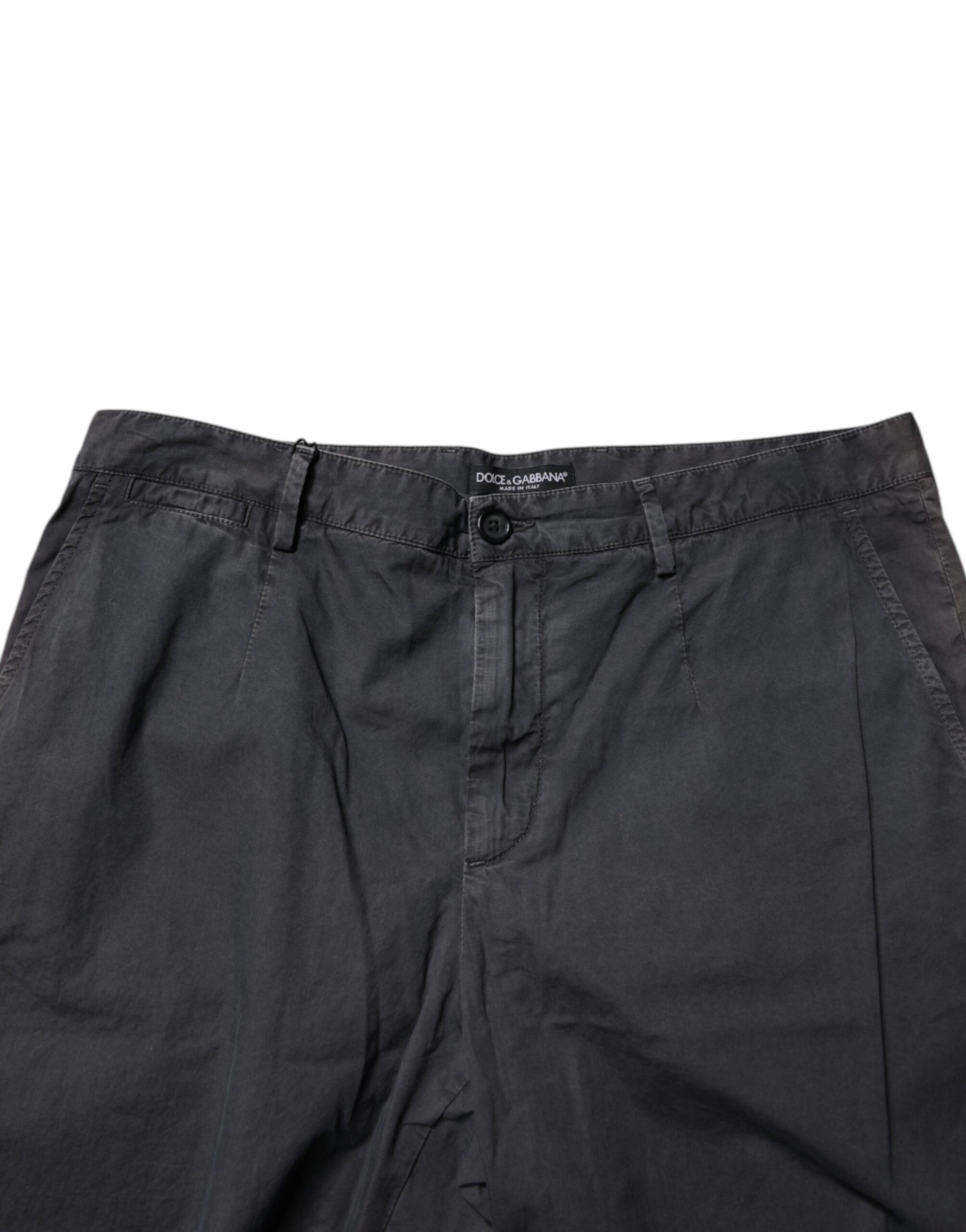 Shorts bermuda Dolce & Gabbana gris foncé en coton taille mi-haute pour homme