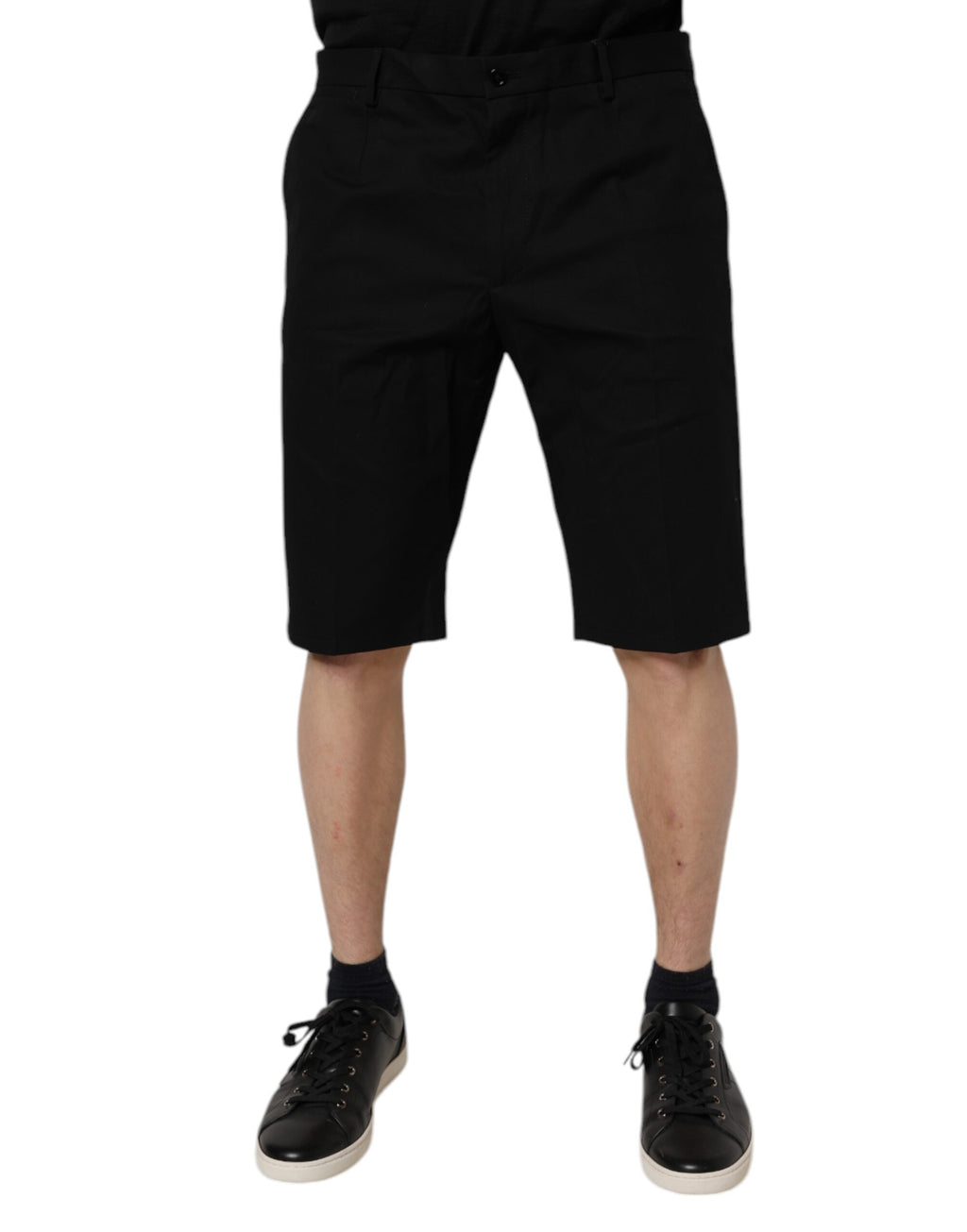 Shorts bermuda Dolce & Gabbana noirs en coton stretch taille mi-haute