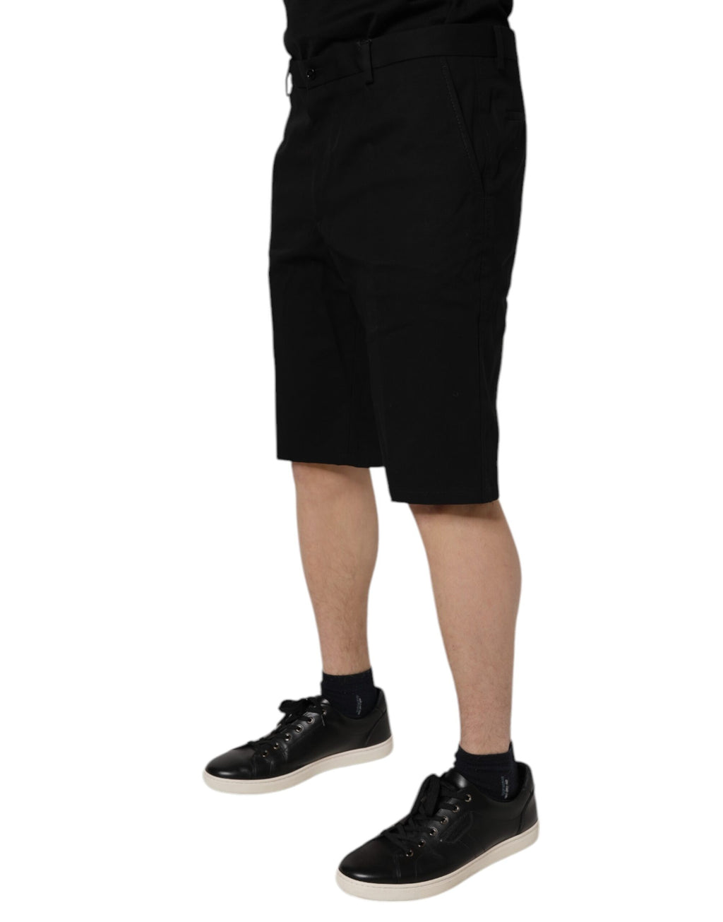 Shorts bermuda Dolce & Gabbana noirs en coton stretch taille mi-haute