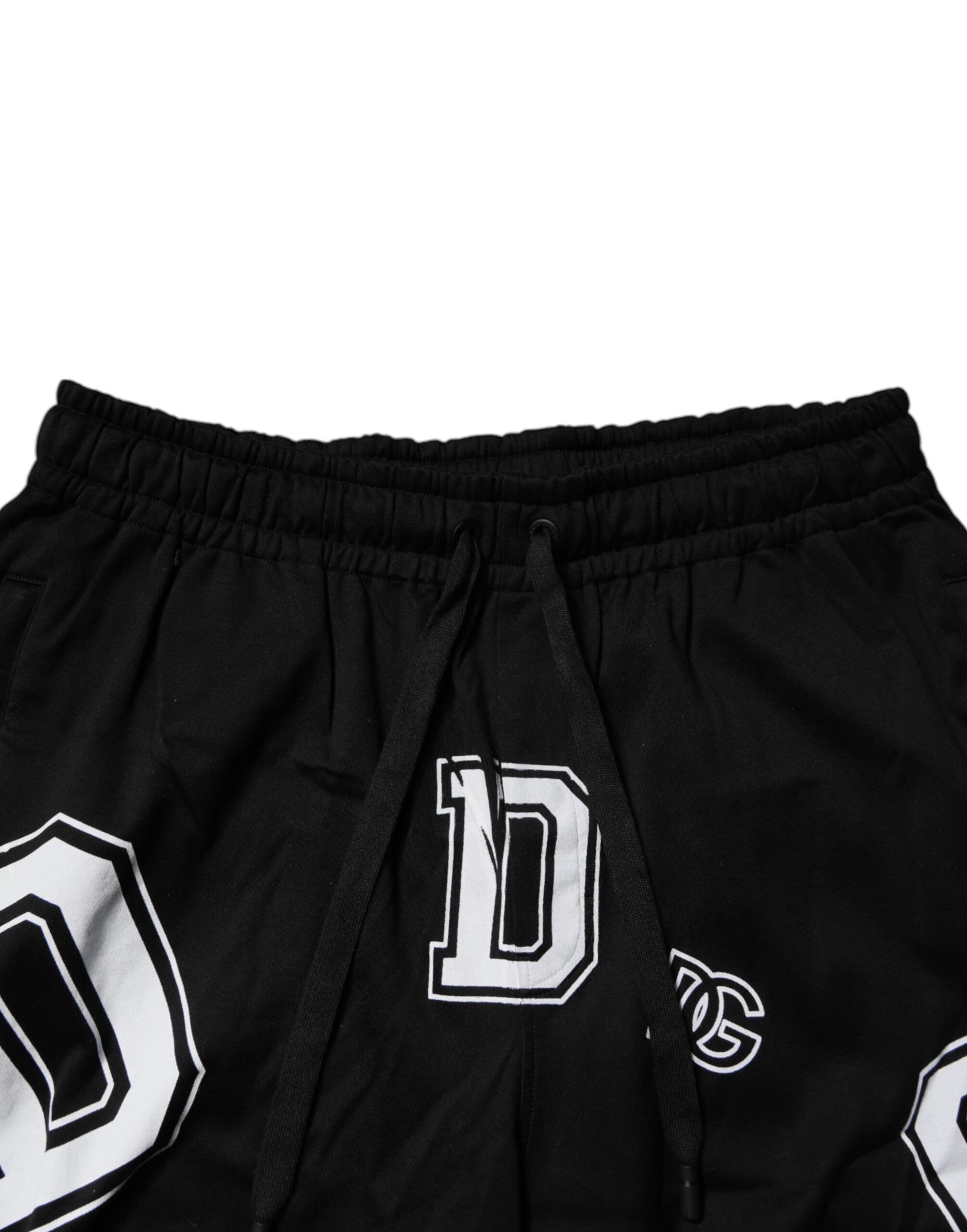 Shorts de survêtement bermuda en coton noir à logo Dolce & Gabbana