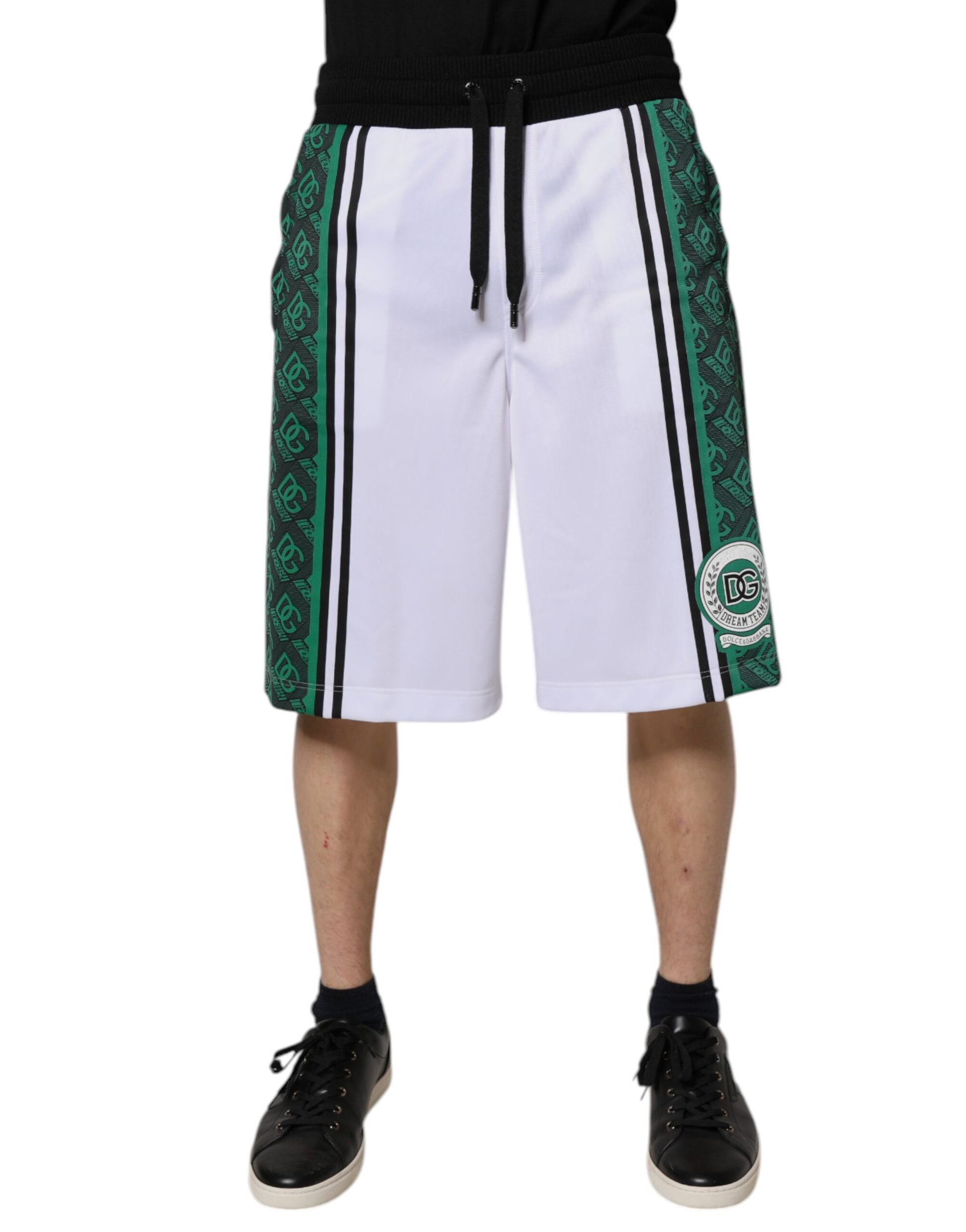 Shorts en jersey Dolce & Gabbana blancs et verts pour homme