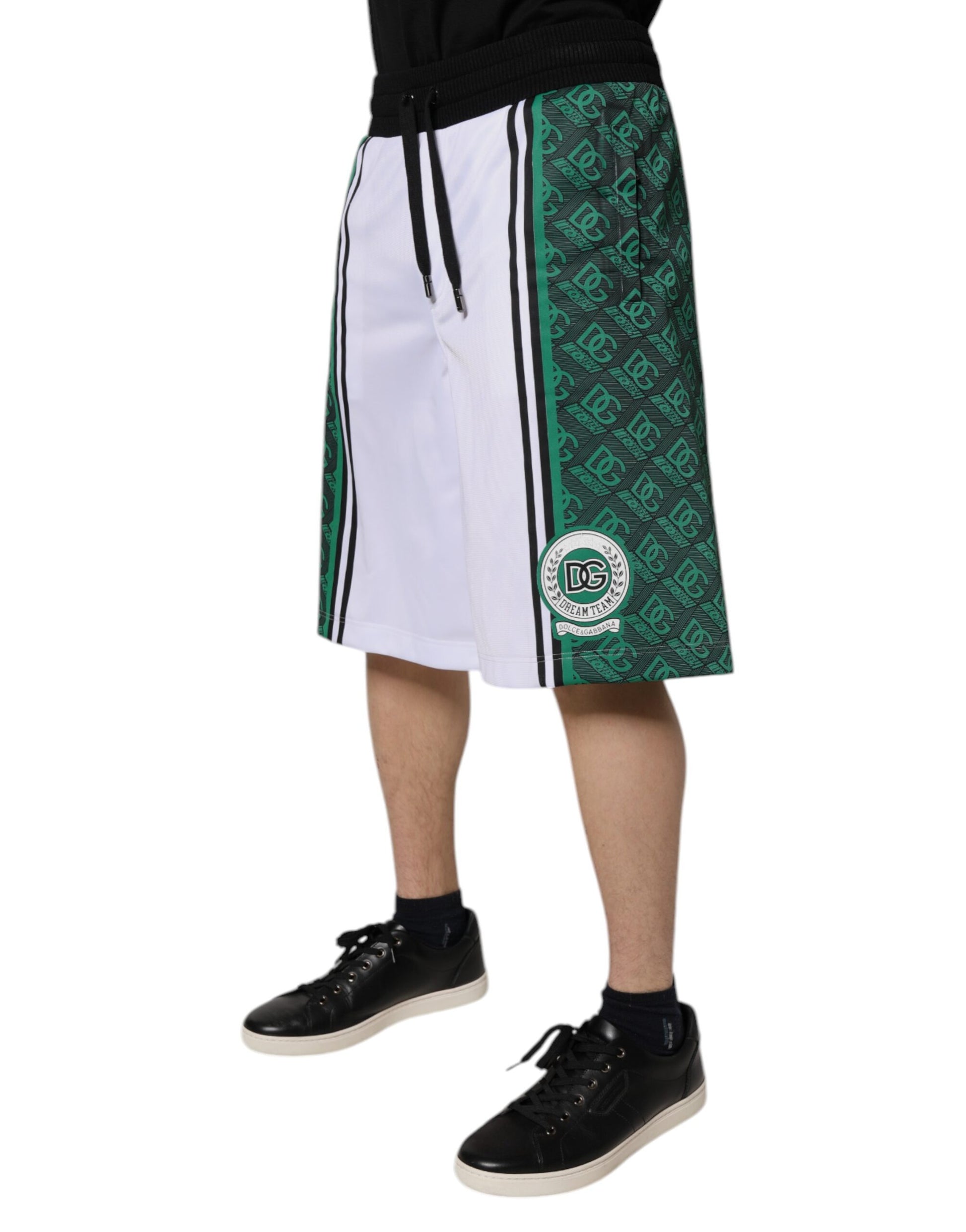 Shorts en jersey Dolce & Gabbana blancs et verts pour homme