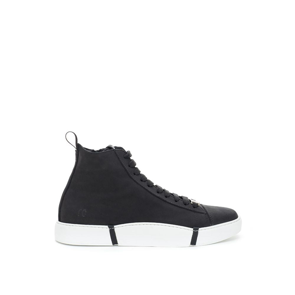 Baskets montantes en daim noir Roberto Cavalli