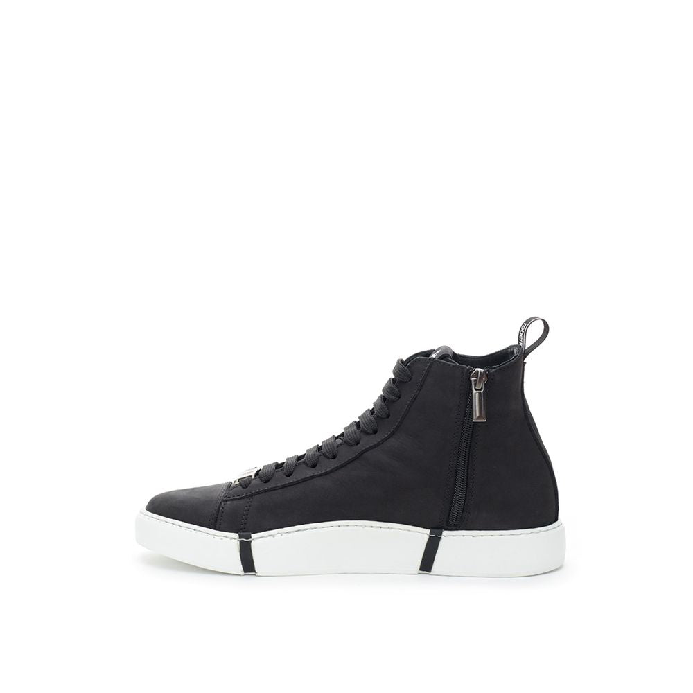 Baskets montantes en daim noir Roberto Cavalli