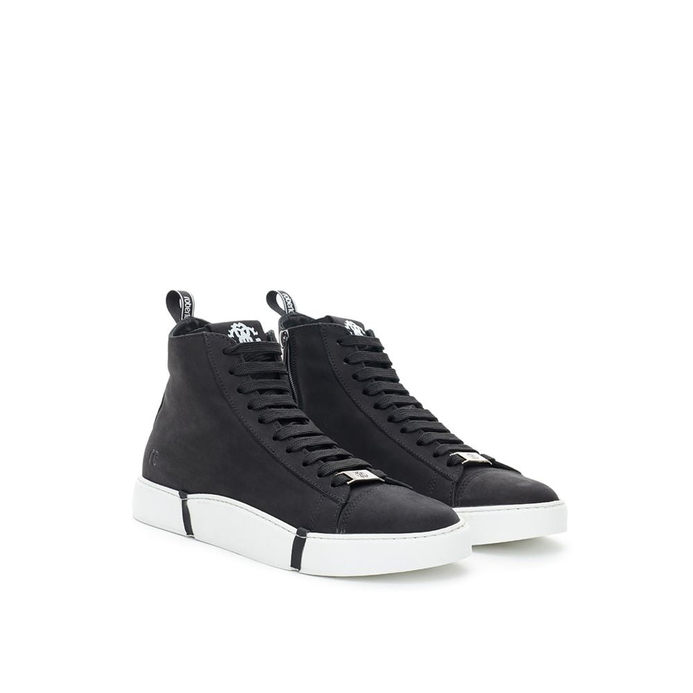 Baskets montantes en daim noir Roberto Cavalli