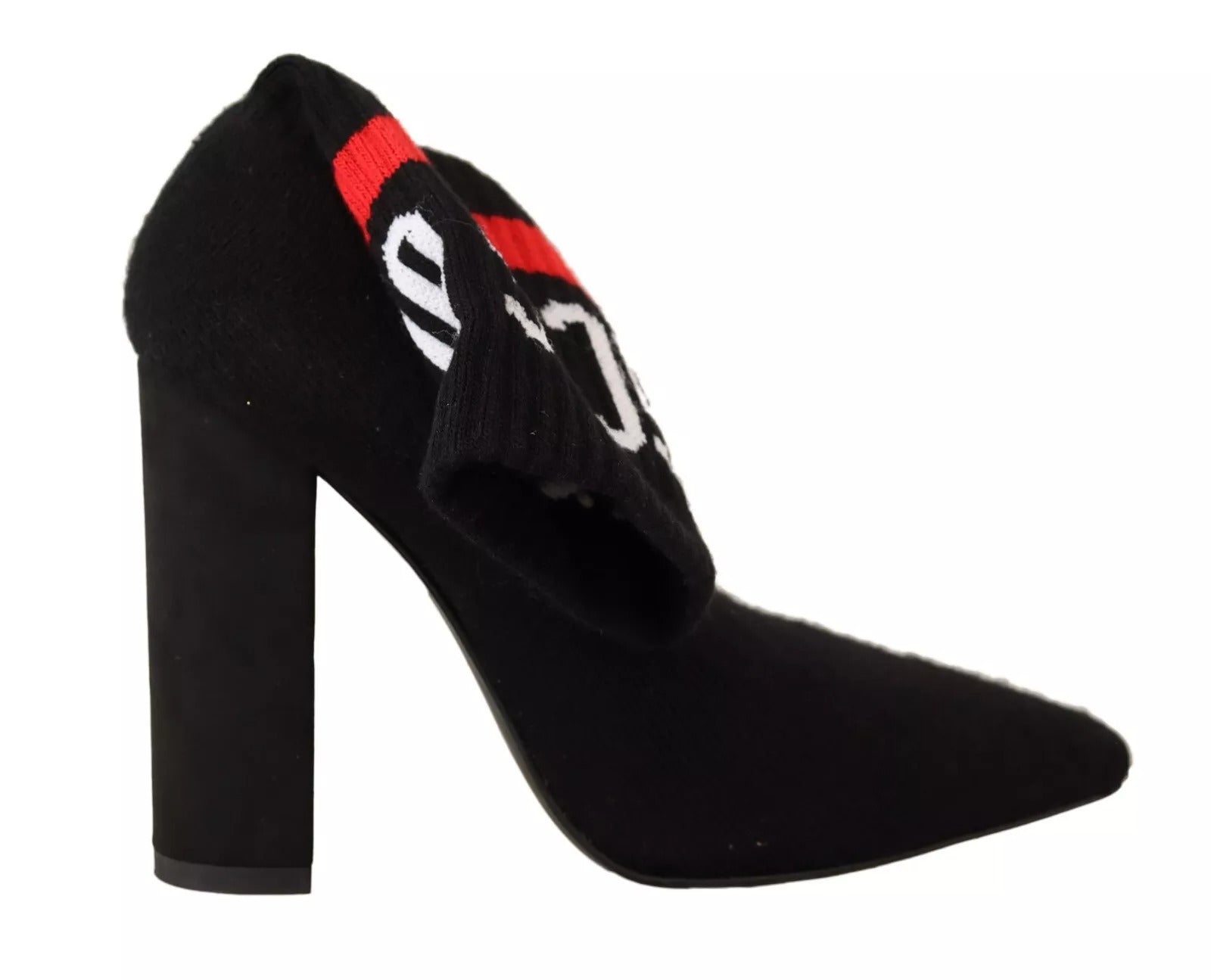 GCDS – Schwarze Wildleder-Stiefeletten mit Logo und Blockabsatz