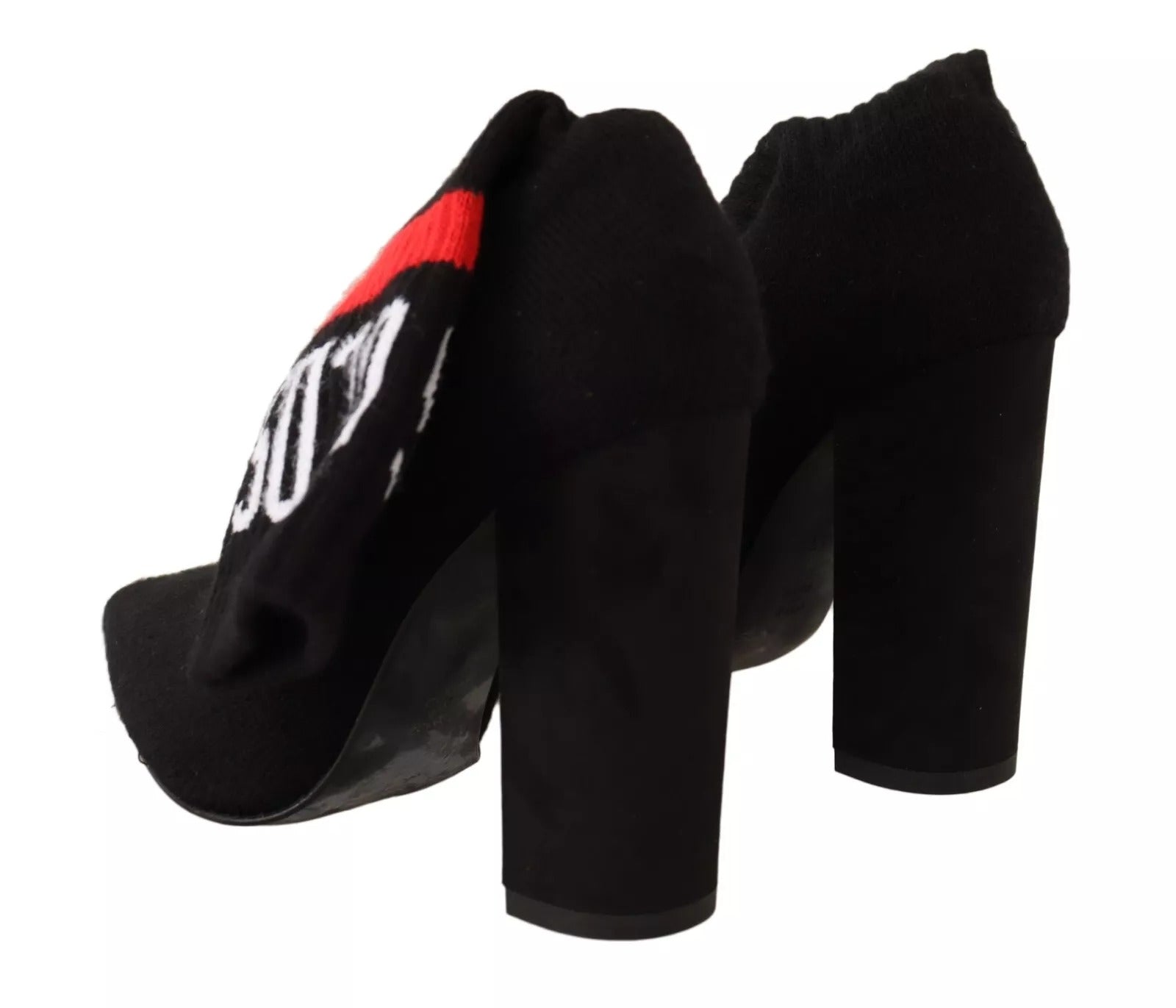 GCDS – Schwarze Wildleder-Stiefeletten mit Logo und Blockabsatz