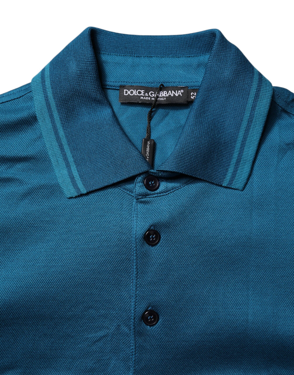 T-shirt polo en coton bleu à logo Dolce & Gabbana pour homme
