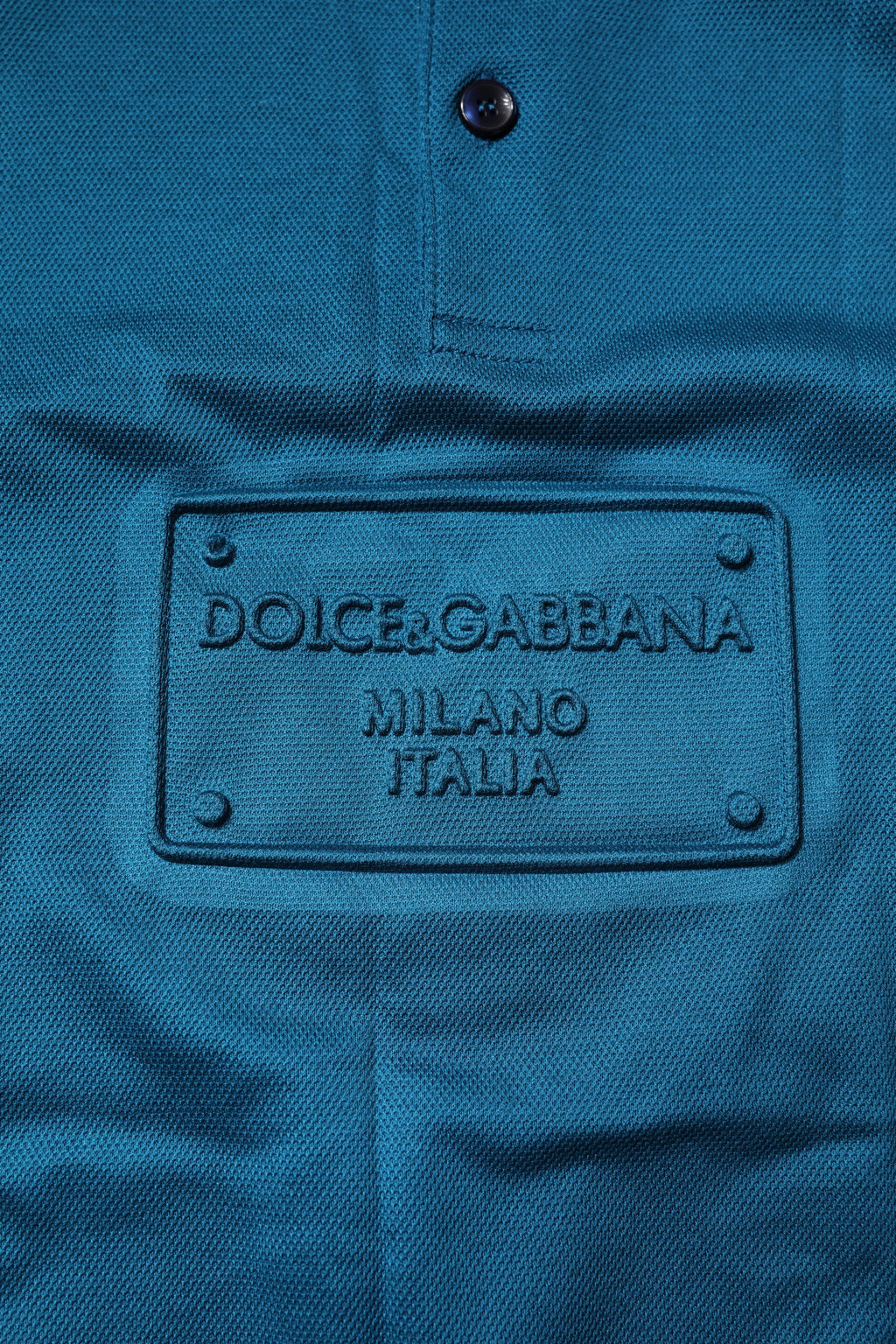 T-shirt polo en coton bleu à logo Dolce & Gabbana pour homme