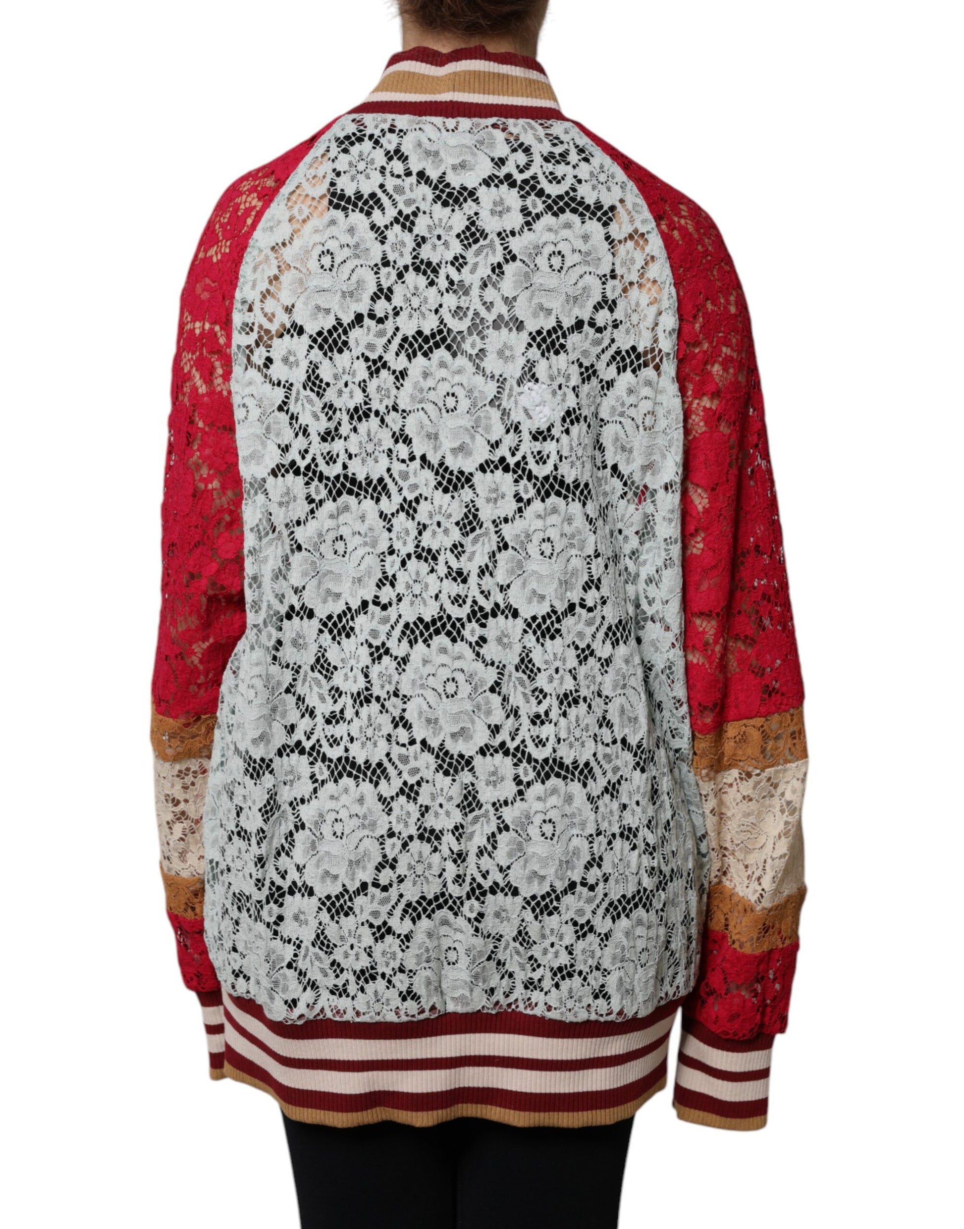 Cardigan en maille de dentelle florale multicolore Dolce & Gabbana