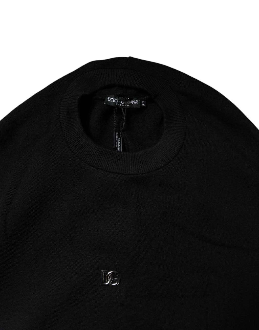 Dolce & Gabbana Sweatshirt Ras du Cou en Coton Noir