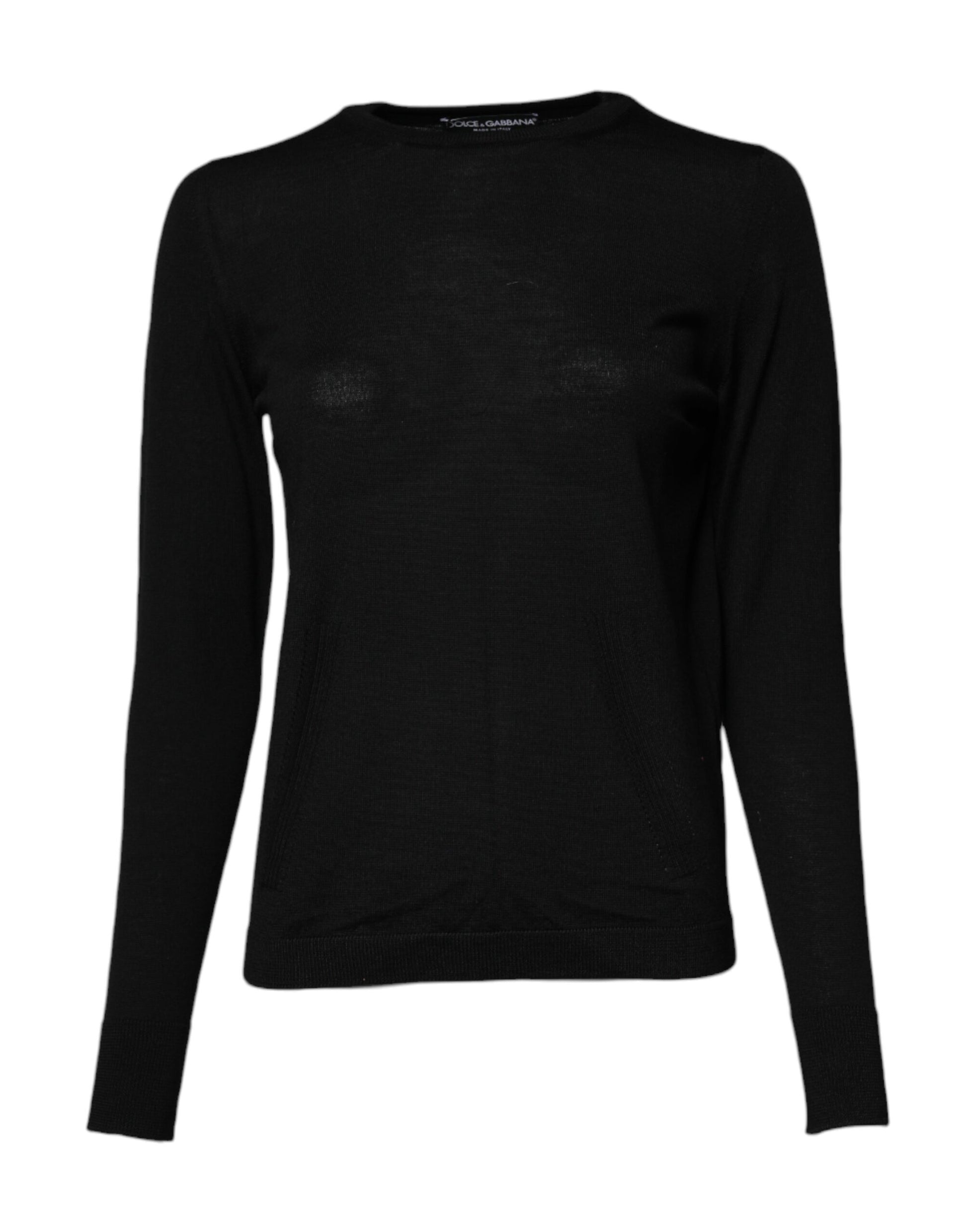 Pull Dolce & Gabbana en maille de laine noire à col rond