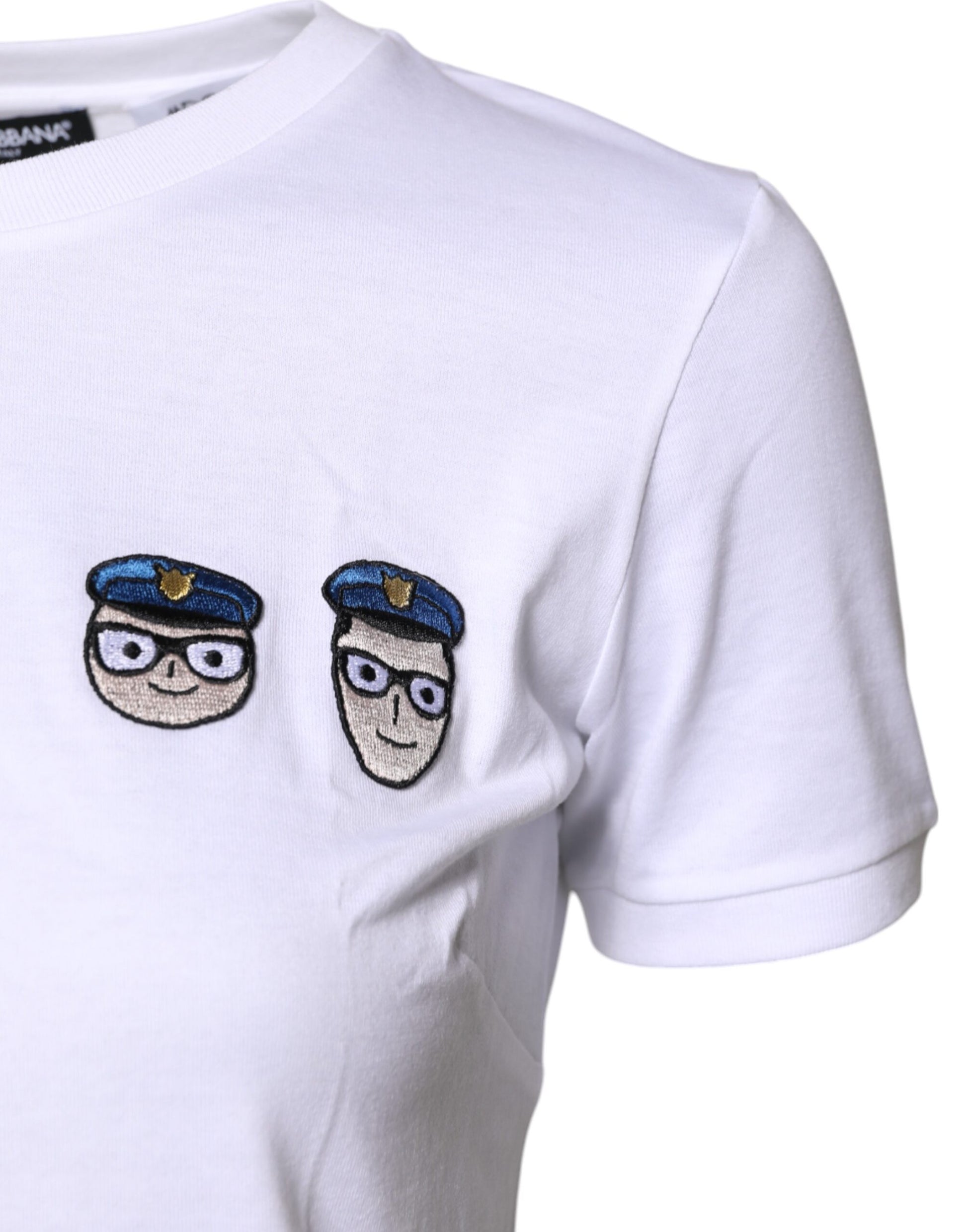 T-shirt en coton à col rond Dolce & Gabbana blanc #DGFamily