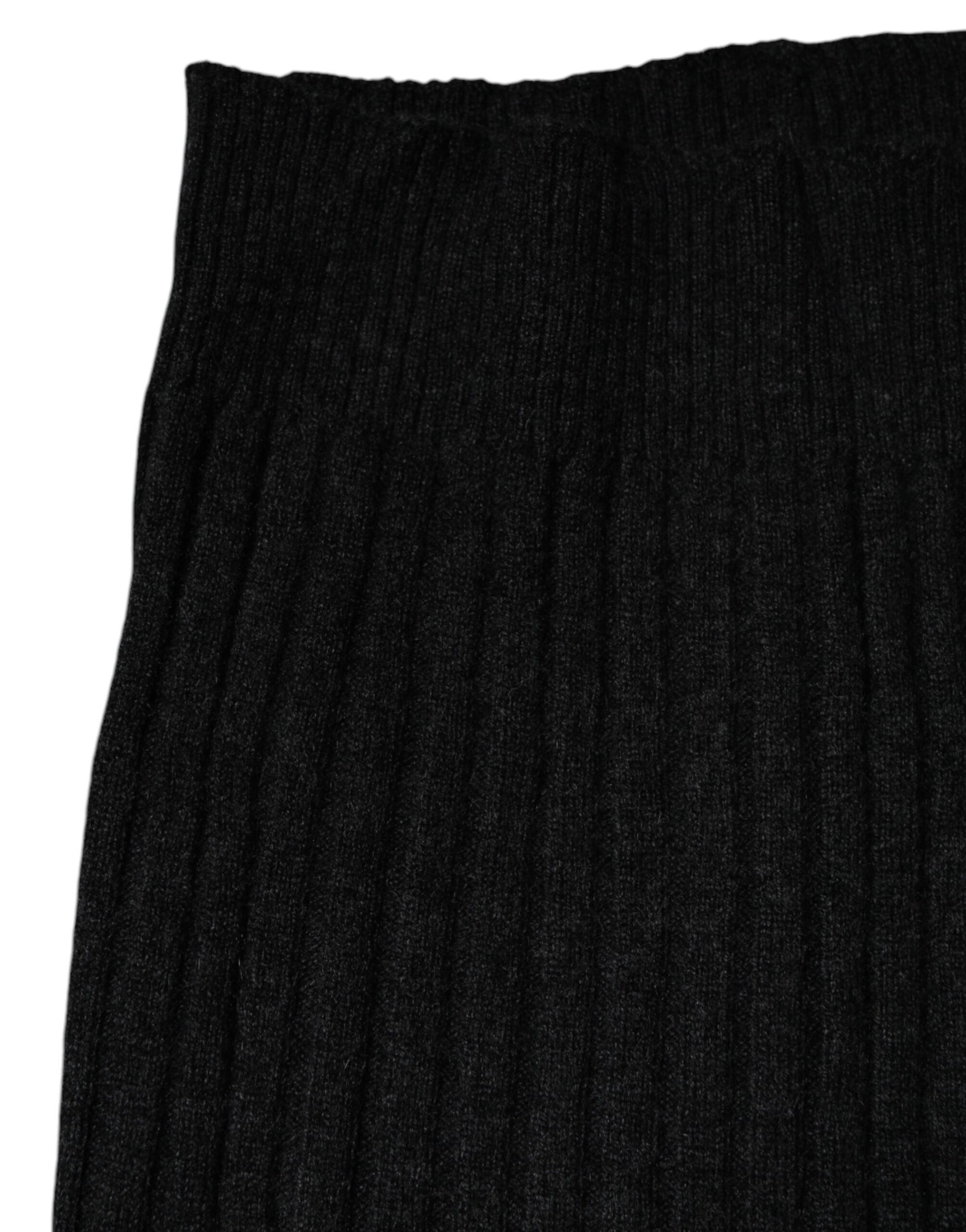 Dolce & Gabbana Black Cashmere Knitted Neck Warmer Foulard Scarf