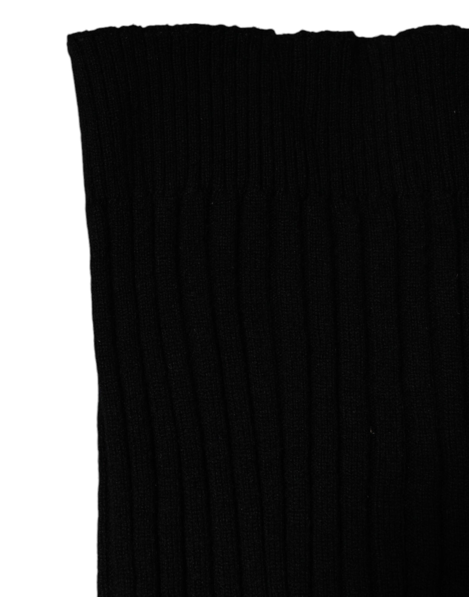 Cache-cou en cachemire noir tricoté Dolce & Gabbana Foulard Écharpe