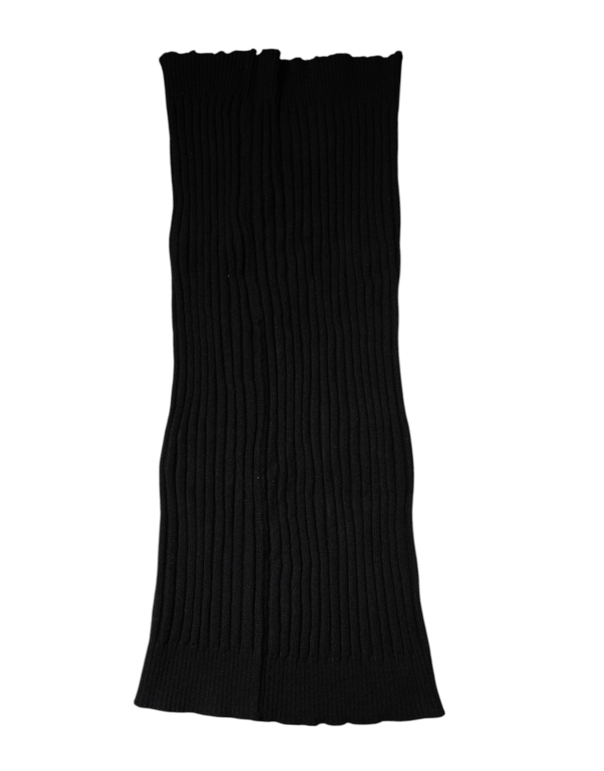Cache-cou en cachemire noir tricoté Dolce & Gabbana Foulard Écharpe