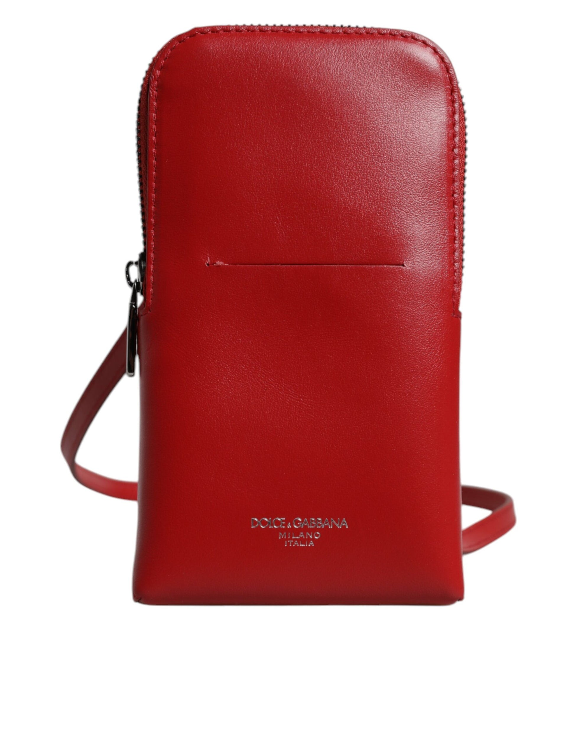 Sac à bandoulière Dolce & Gabbana en cuir rouge pour téléphone