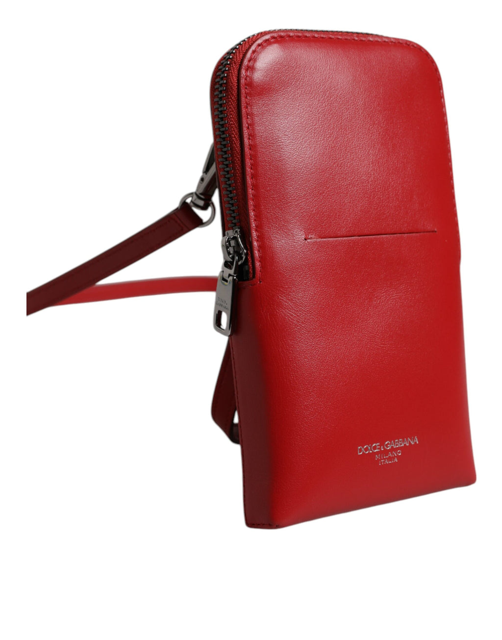 Sac à bandoulière Dolce & Gabbana en cuir rouge pour téléphone
