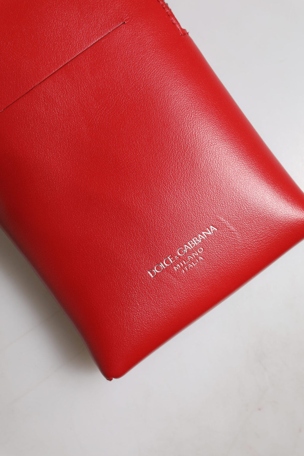 Sac à bandoulière Dolce & Gabbana en cuir rouge pour téléphone