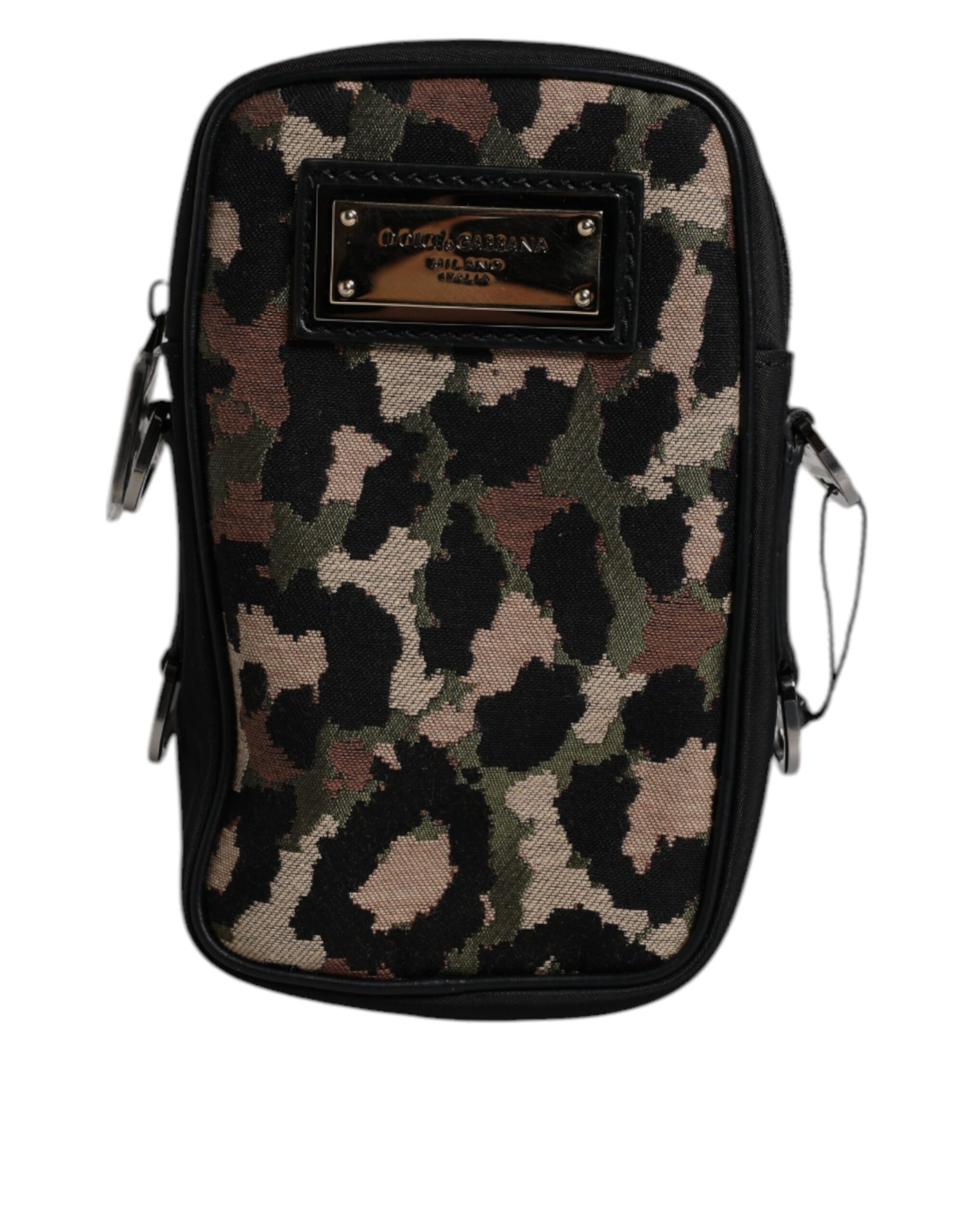 Sac bandoulière Dolce & Gabbana multicolore en jacquard léopard avec plaque logo