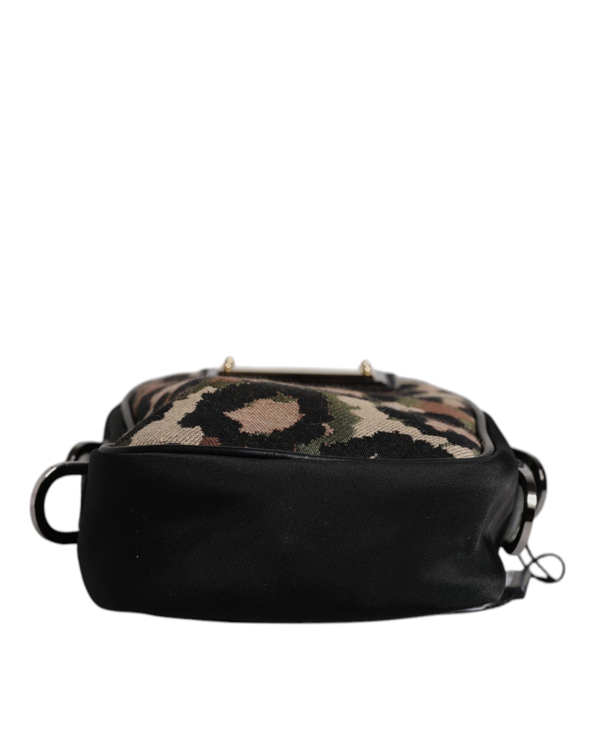 Sac bandoulière Dolce & Gabbana multicolore en jacquard léopard avec plaque logo