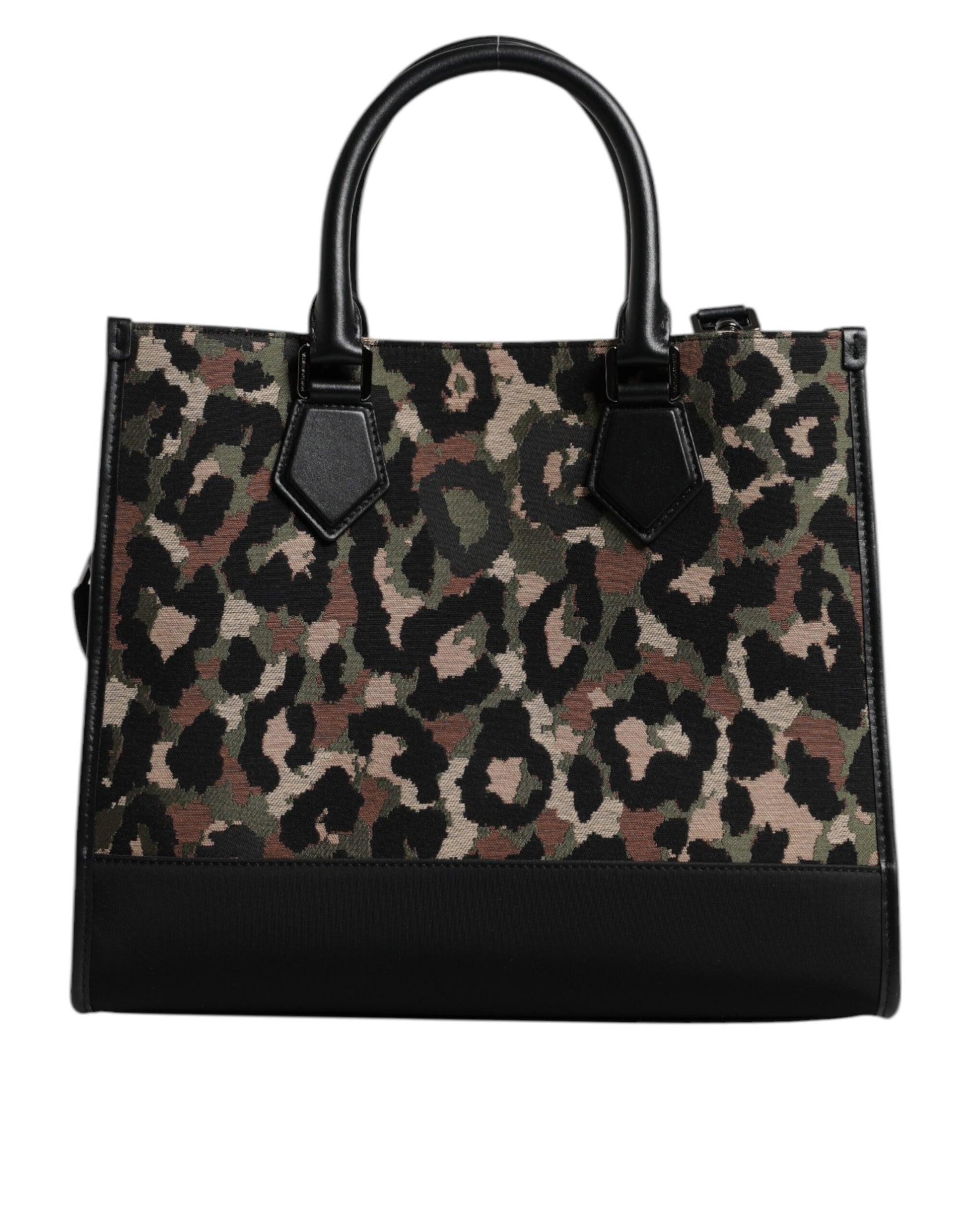 Dolce &amp; Gabbana – Mehrfarbige Einkaufstasche mit Leopardenmuster und Schultertasche