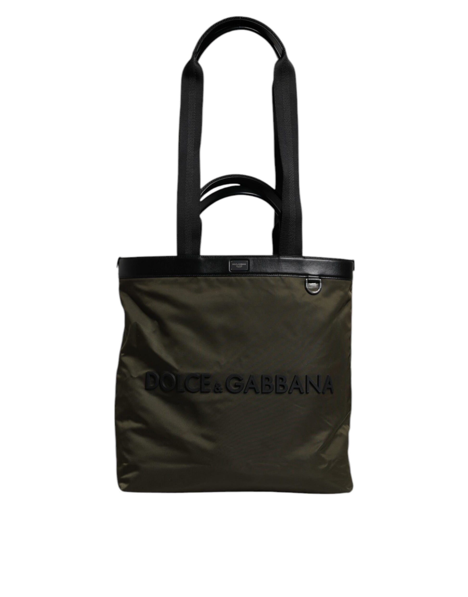 Dolce &amp; Gabbana Tragetasche aus Nylon in Militärgrün mit Schulterriemen